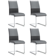 Logidon moderne eetkamerstoelen set van 4 hoge rugleuning grijs