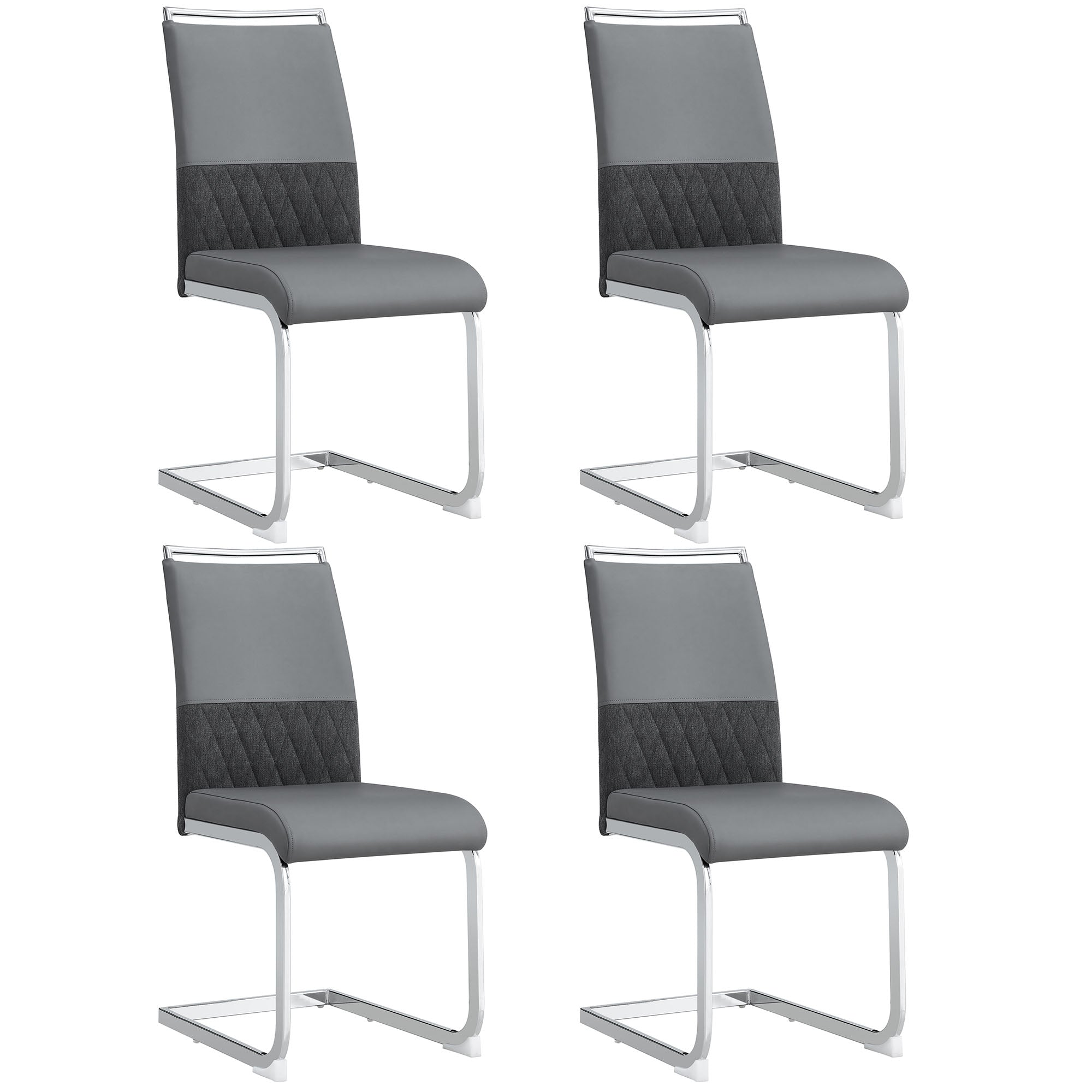 Logidon Modern Dining Room Chairs Set of 4 High Backrest Gray