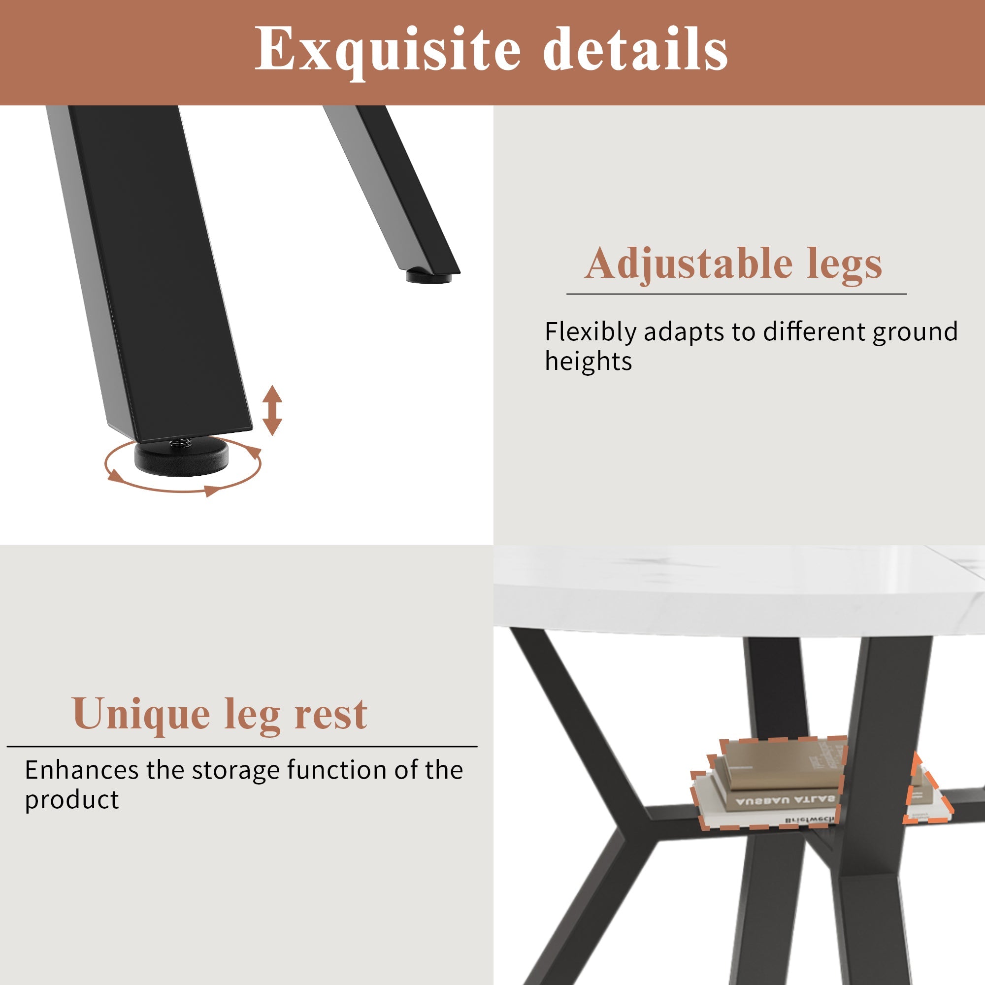 Logidon ronde eettafel marmerlook 100 cm wit MDF X-onderstel