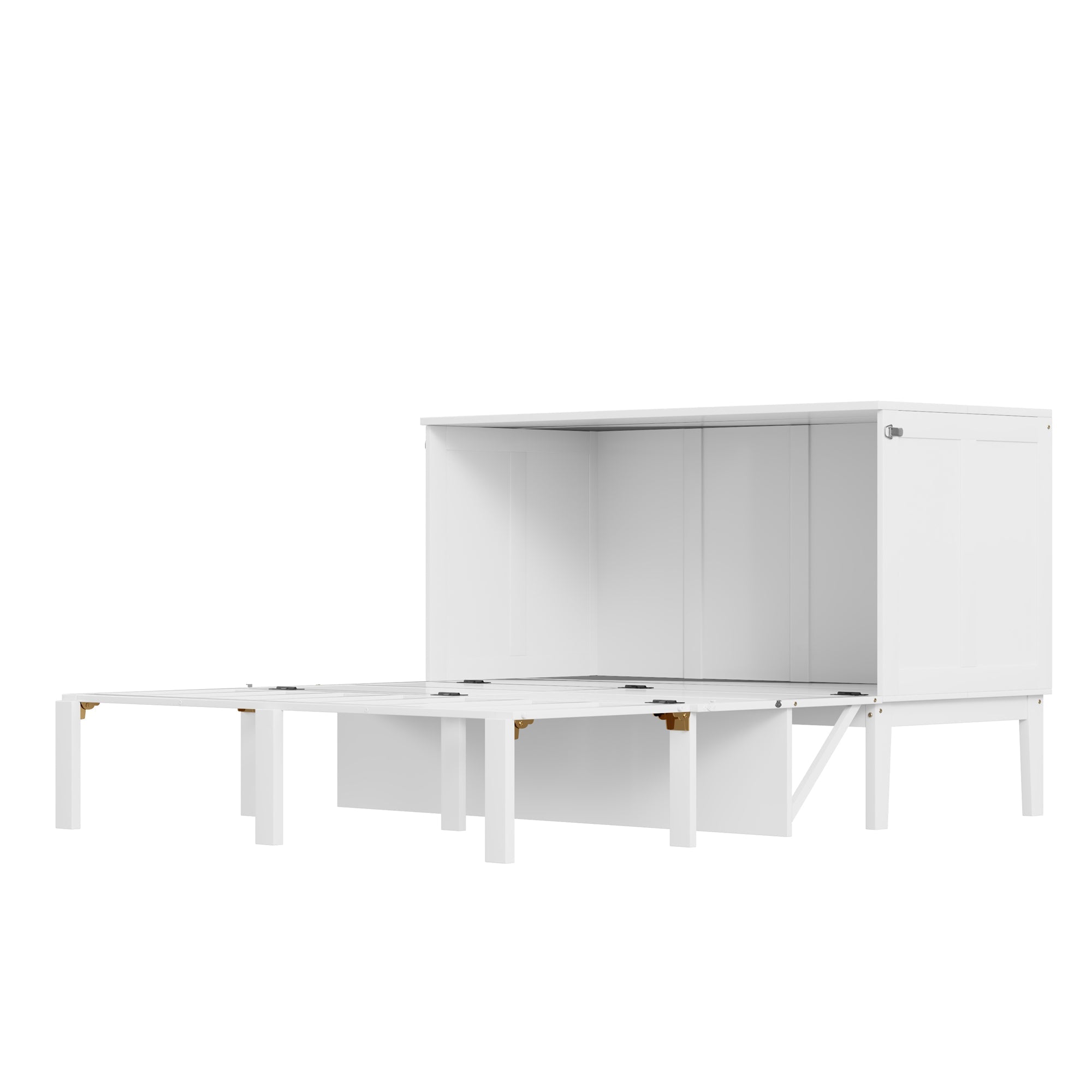 Logidon Murphy Bed 140x200 cm Verticaal Opklapbed met lattenbodem Wit