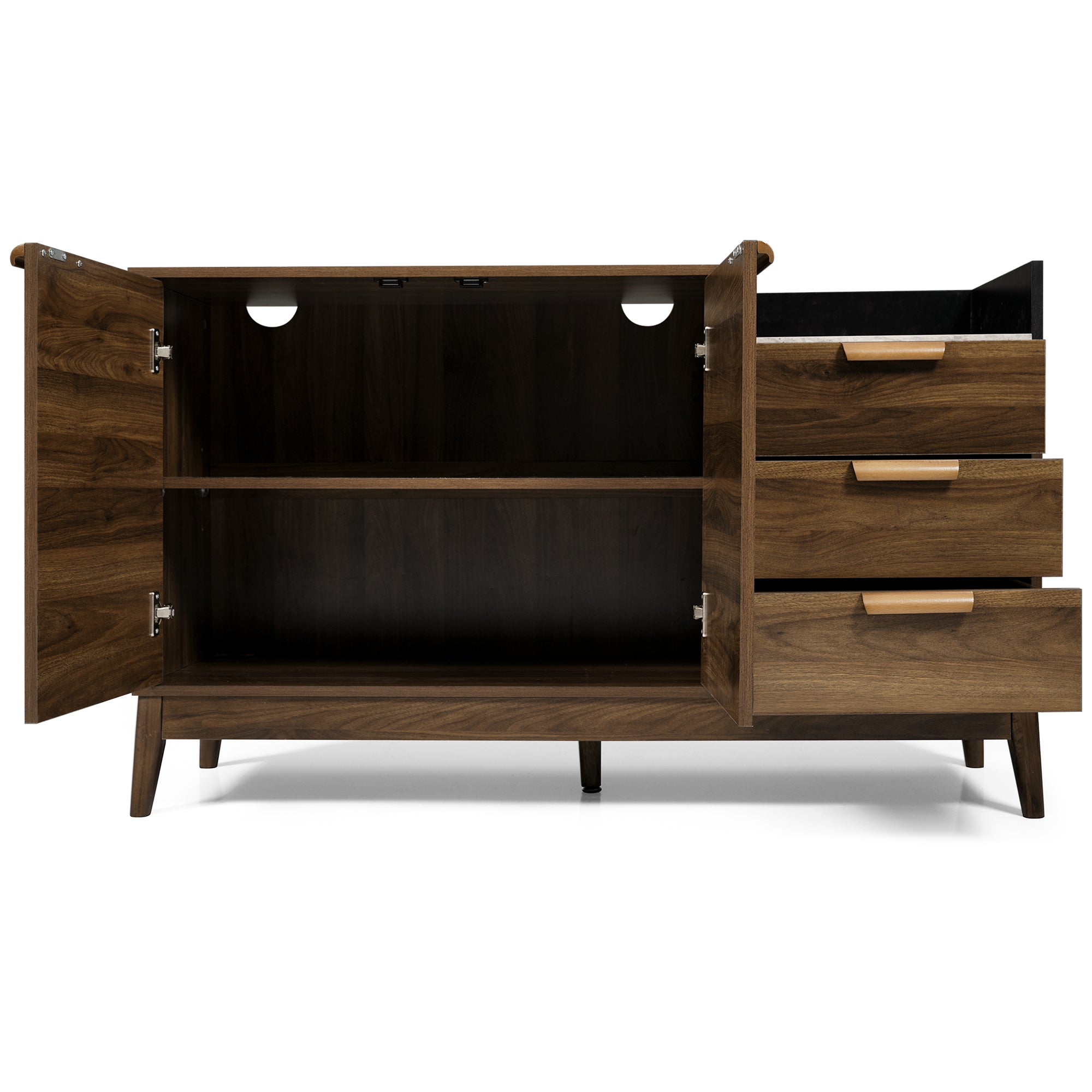 Logidon woonkamer ladekast eiken decor marmerlook blad 3 lades