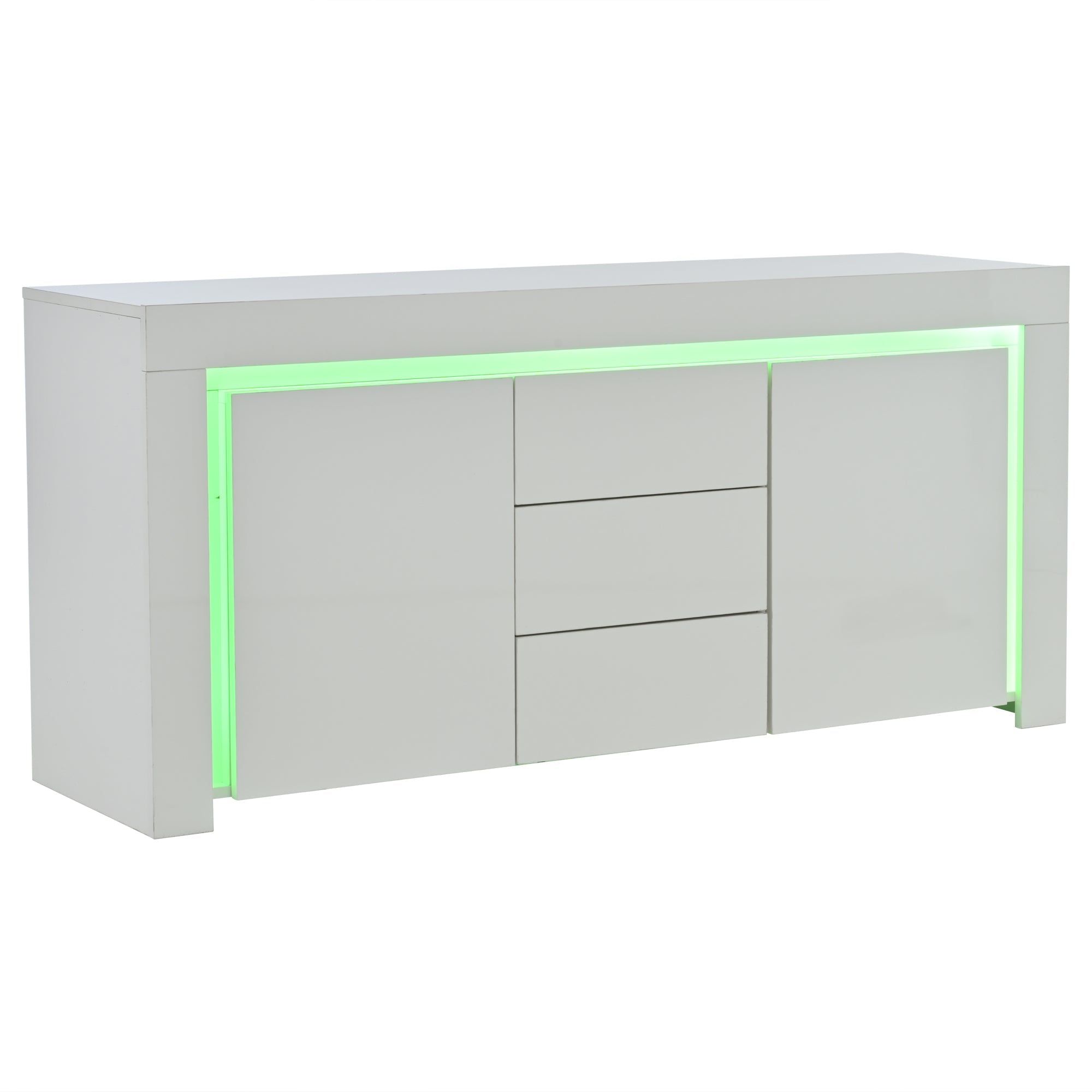 Logidon wit hoogglans dressoir 140x40x65 cm met LED verlichting