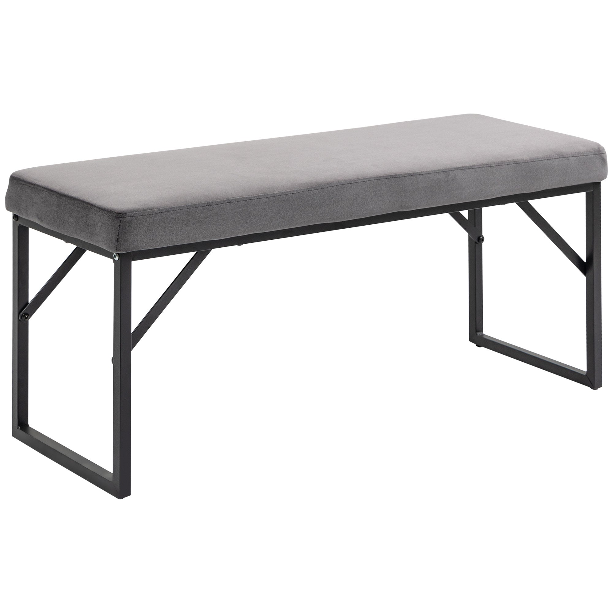 Logidon gestoffeerde bank fluweellook donkergrijs 100x35x47 cm