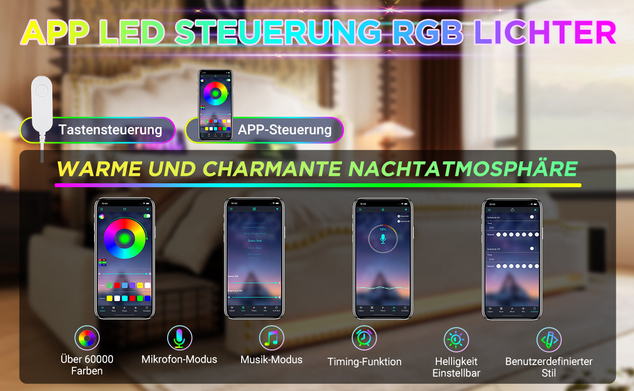 Logidon gestoffeerd bed 140x200 beige LED USB C 4 lades met matras