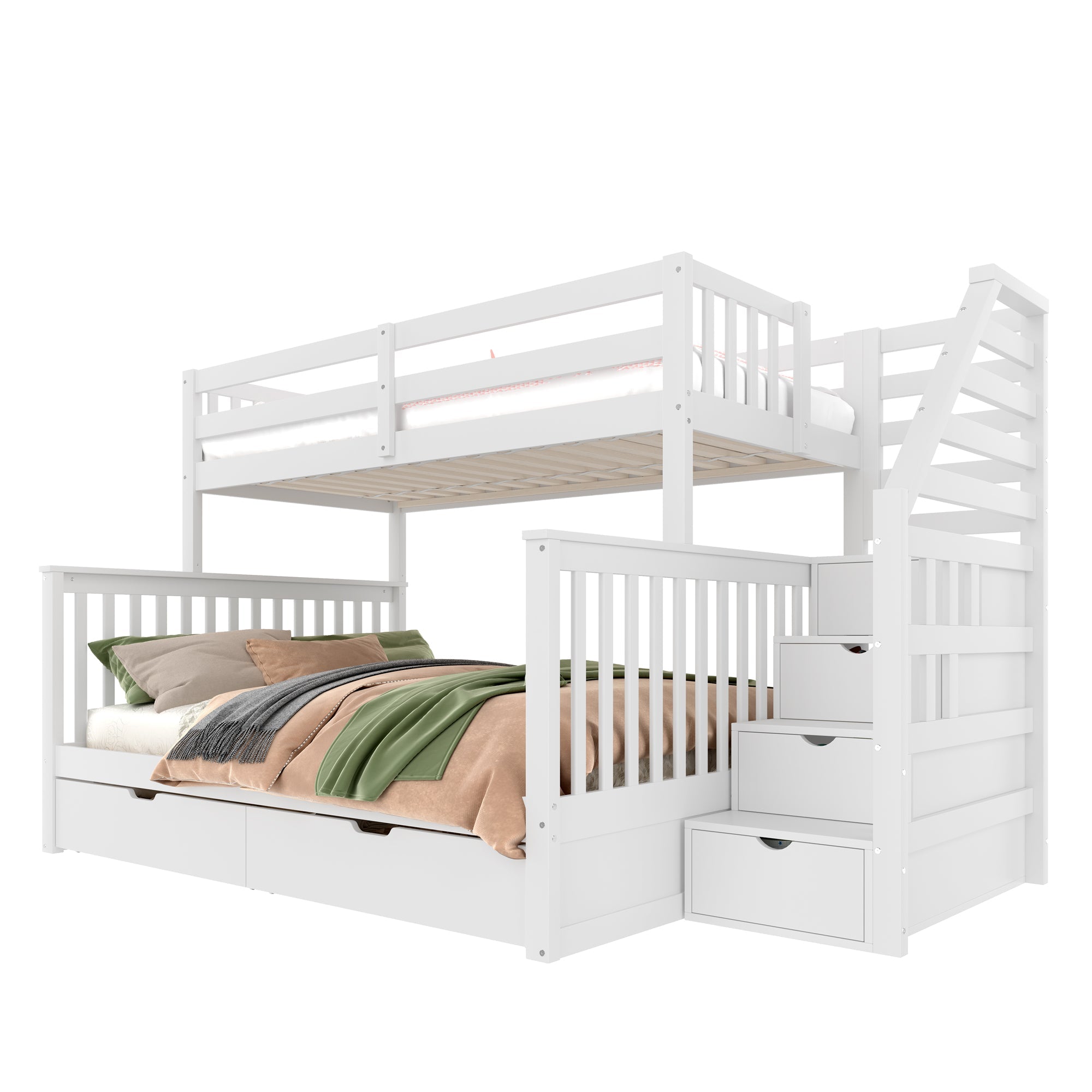 Logidon stapelbed 90x200 ruim 140x200 met opbergruimte wit