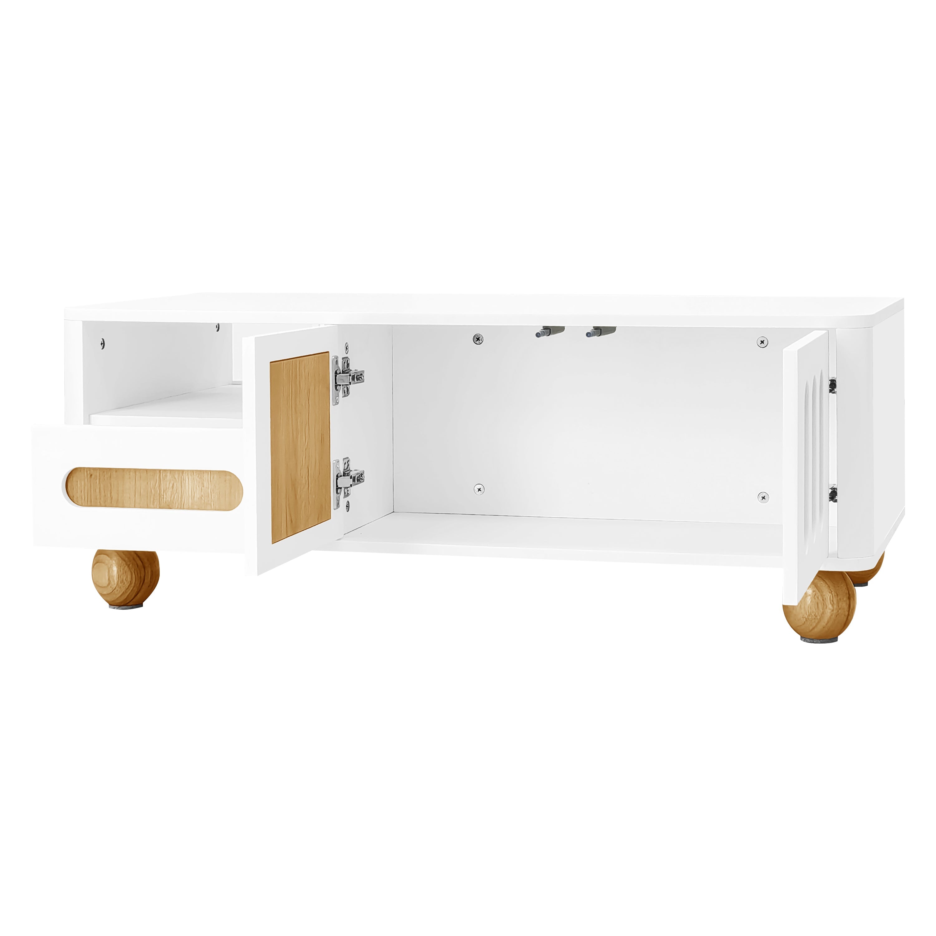Logidon Moderne Salontafel 105x50x40 Cm Wit Houtlook LED Verlichting