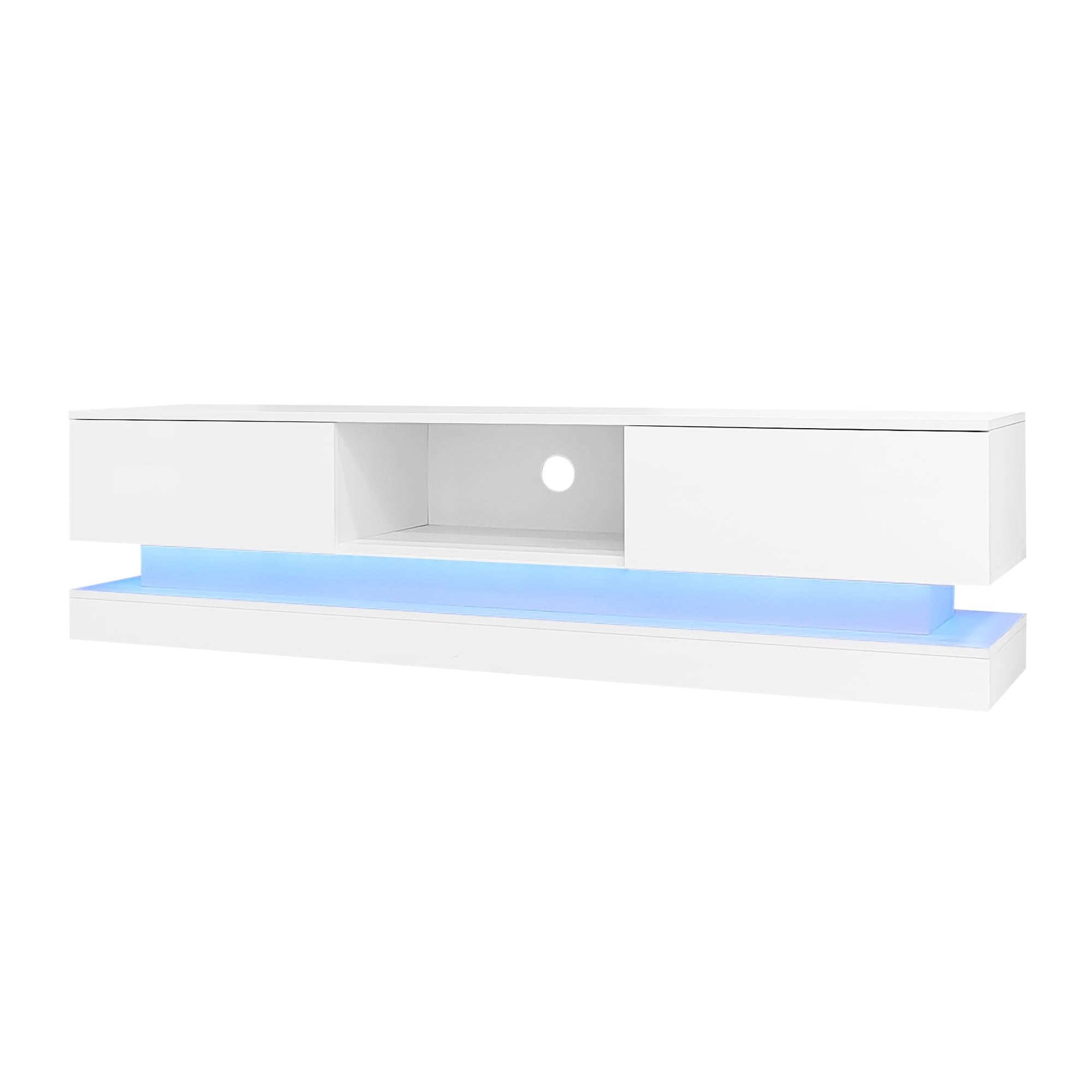 Logidon wit TV-meubel 160 cm met LED-verlichting app bediening