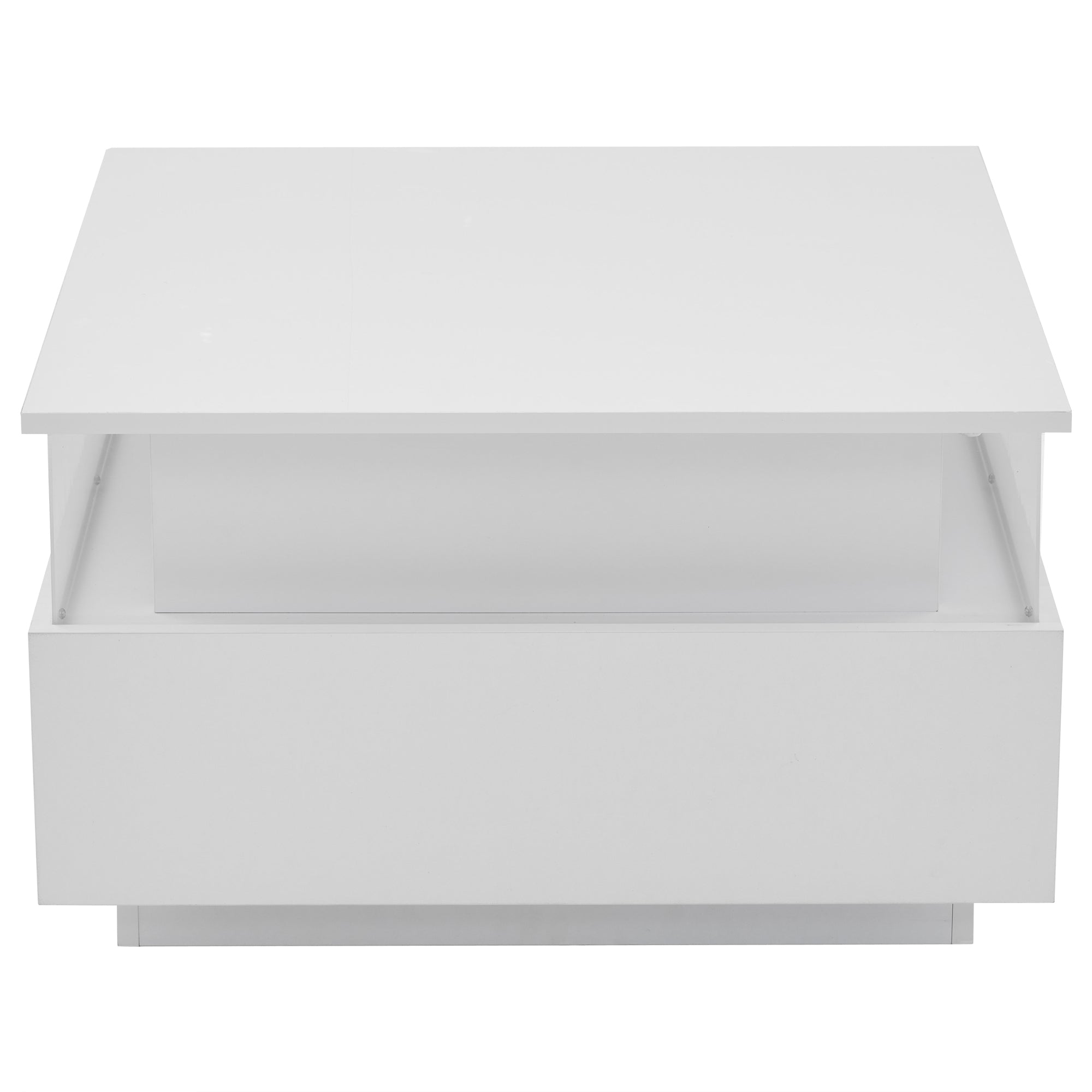 Logidon witte hoogglans salontafel 70x70x41 cm met LED-verlichting
