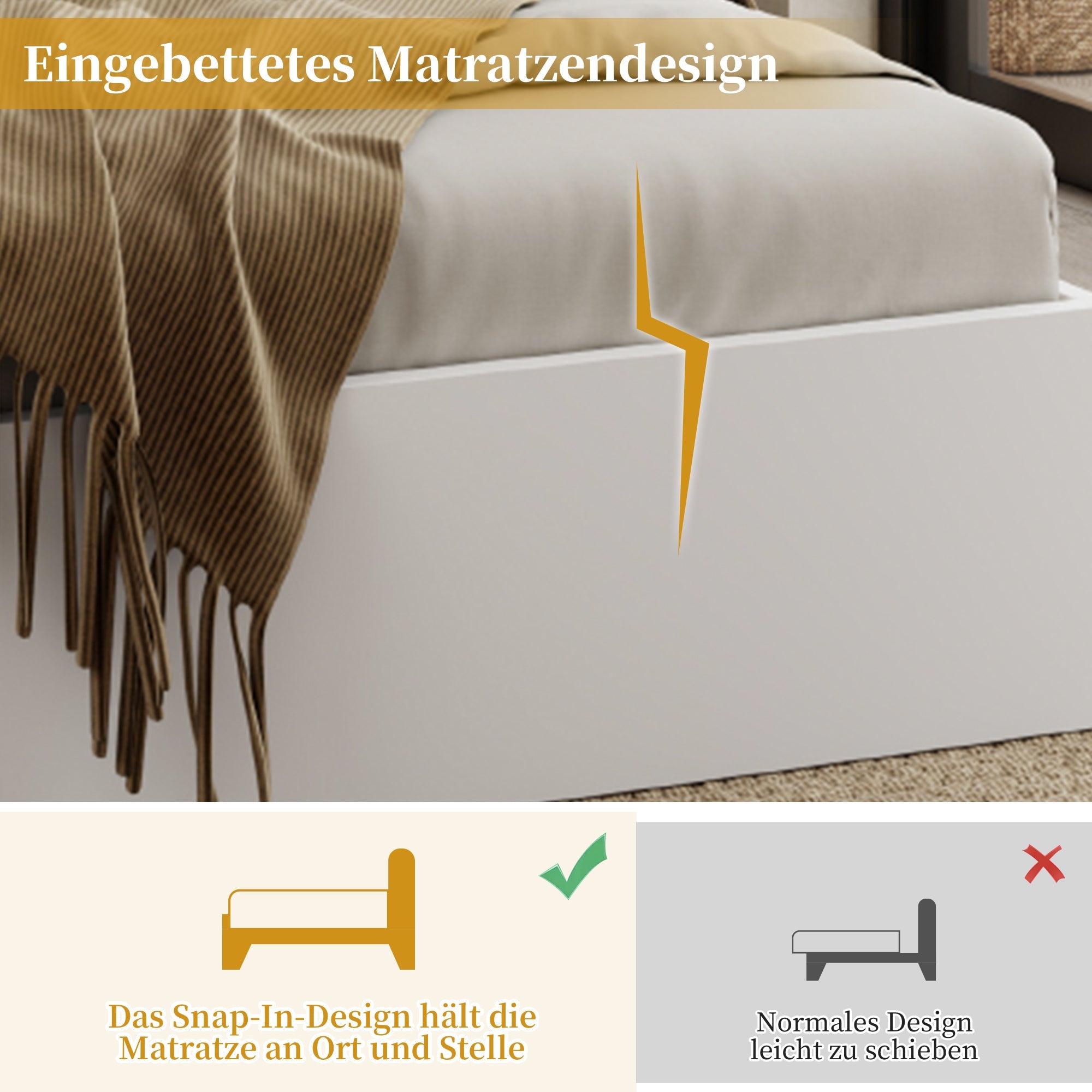 Logidon tweepersoonsbed 140x200 wit met lattenbodem uitschuifbare nachtkastjes