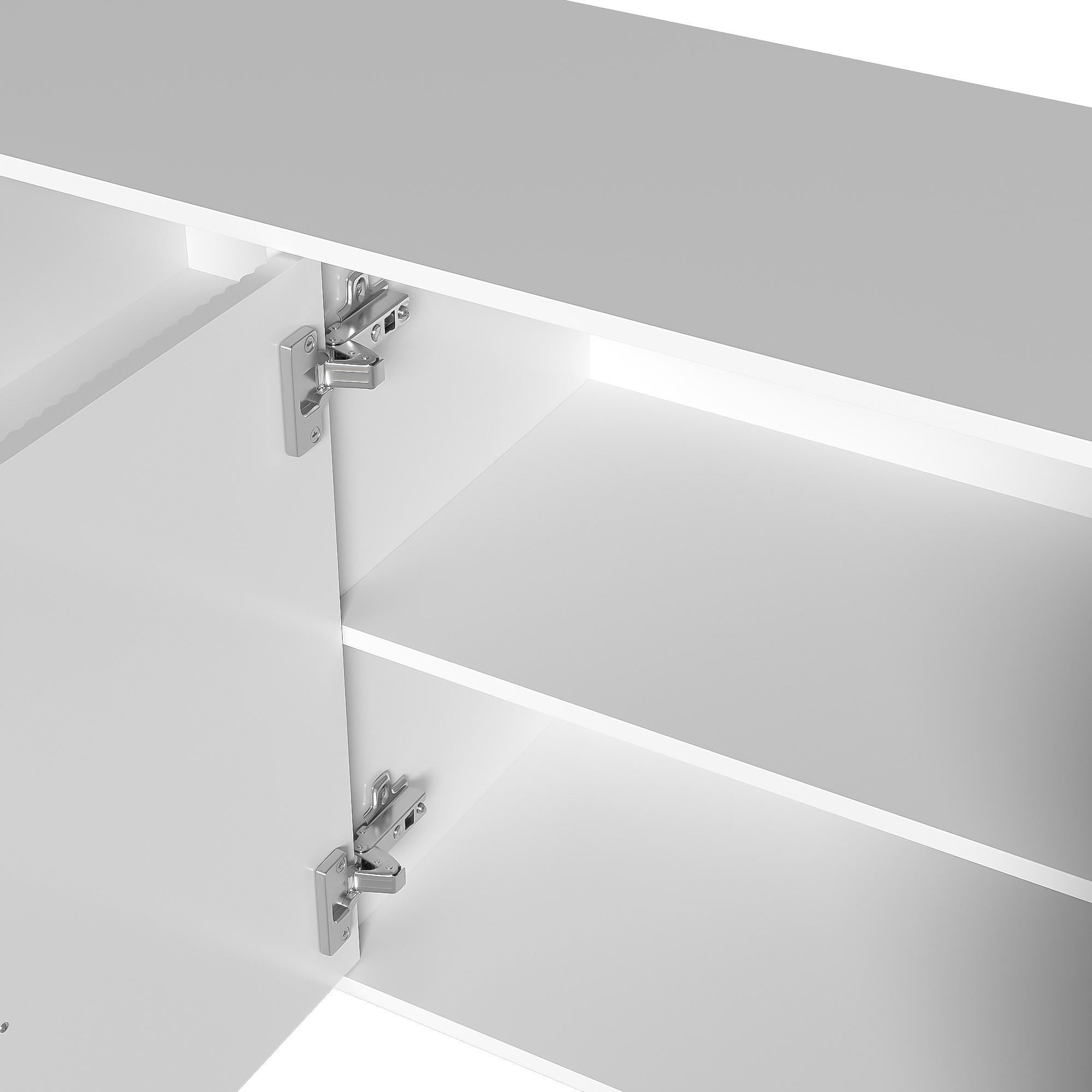 Logidon dressoir 4 deuren 150 cm wit hoogglans gouden handgrepen