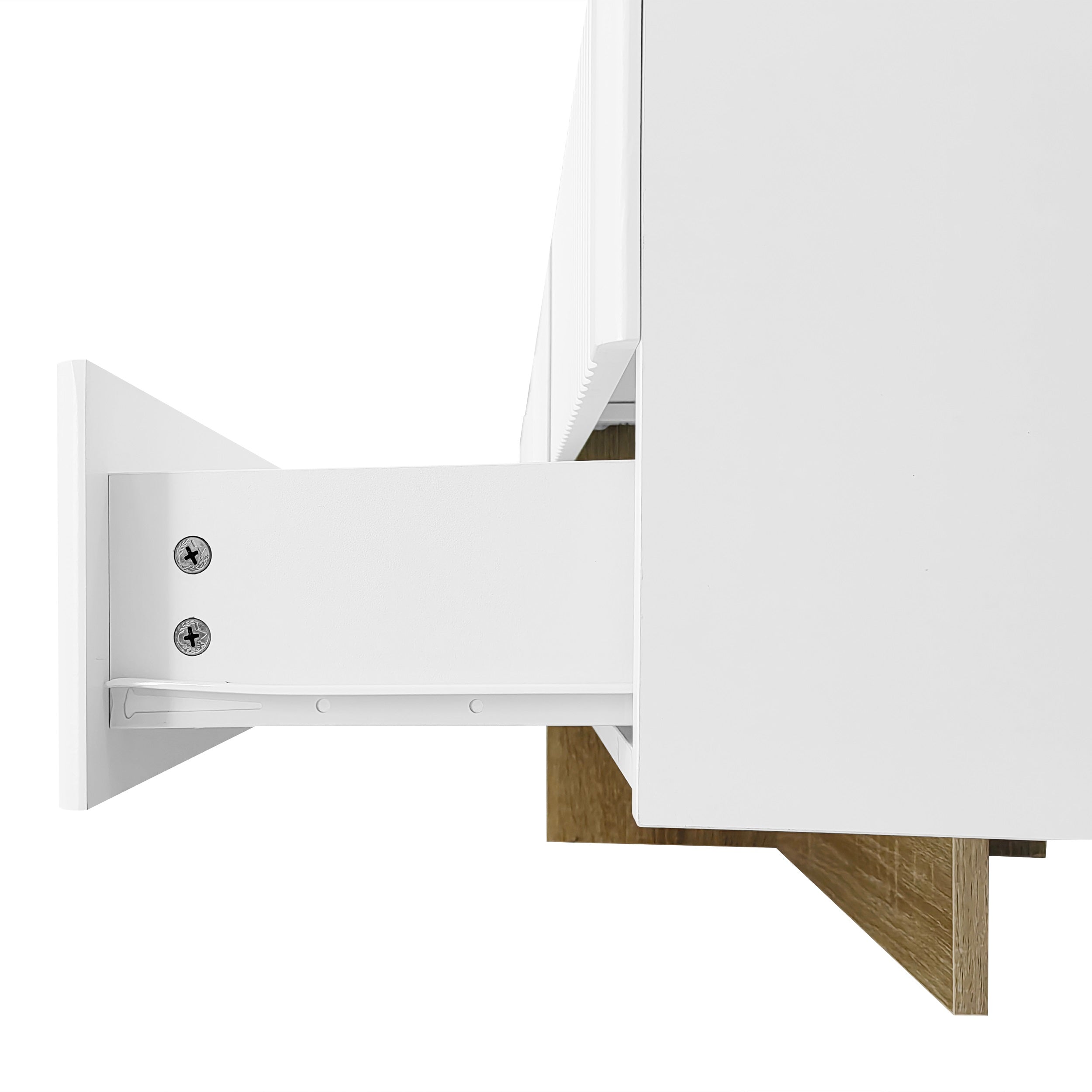 Logidon TV-meubel 190 cm wit goud houtnerf 3 deuren 2 lades