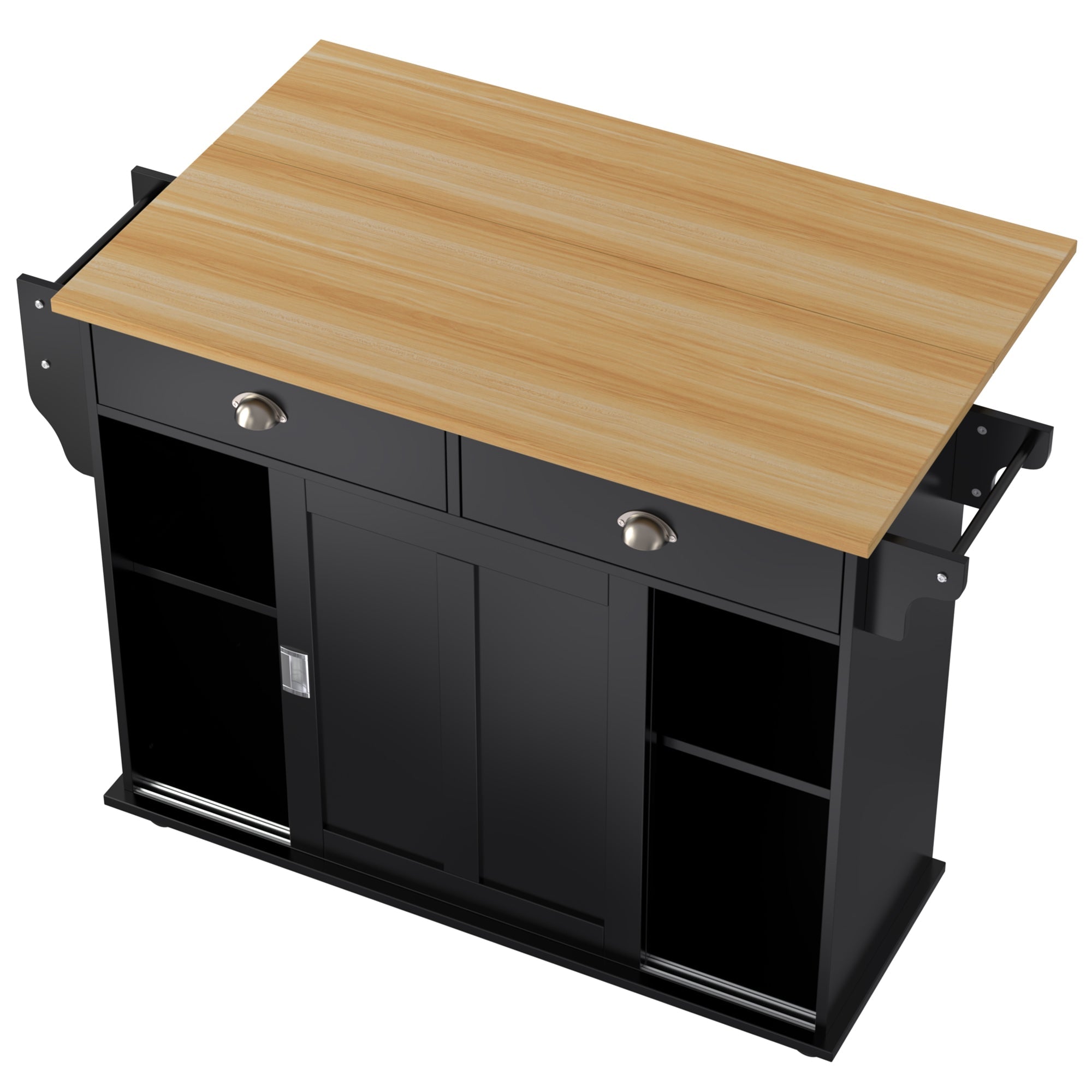 Logidon Sideboard Dining Room Trolley 112x70x94 cm Black Folding Plate