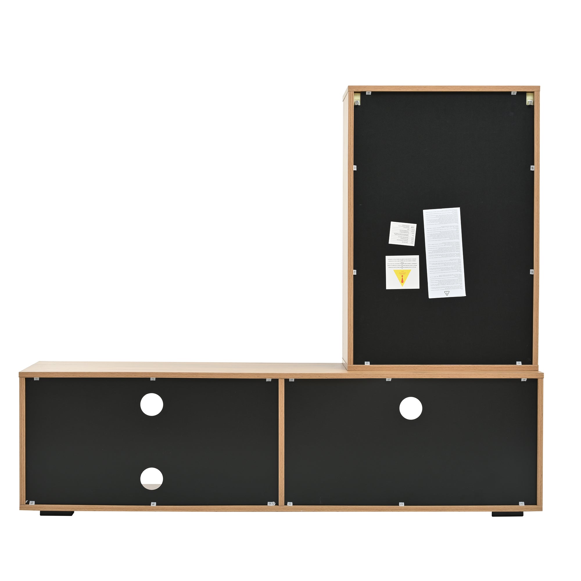 Logidon TV wandmeubelset 140 cm driedelig hout zwart