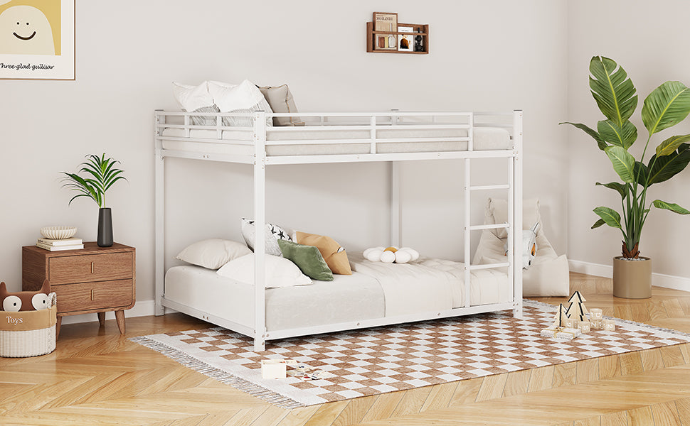 Logidon Bunk Bed 140x200 Metal White Safety Railing