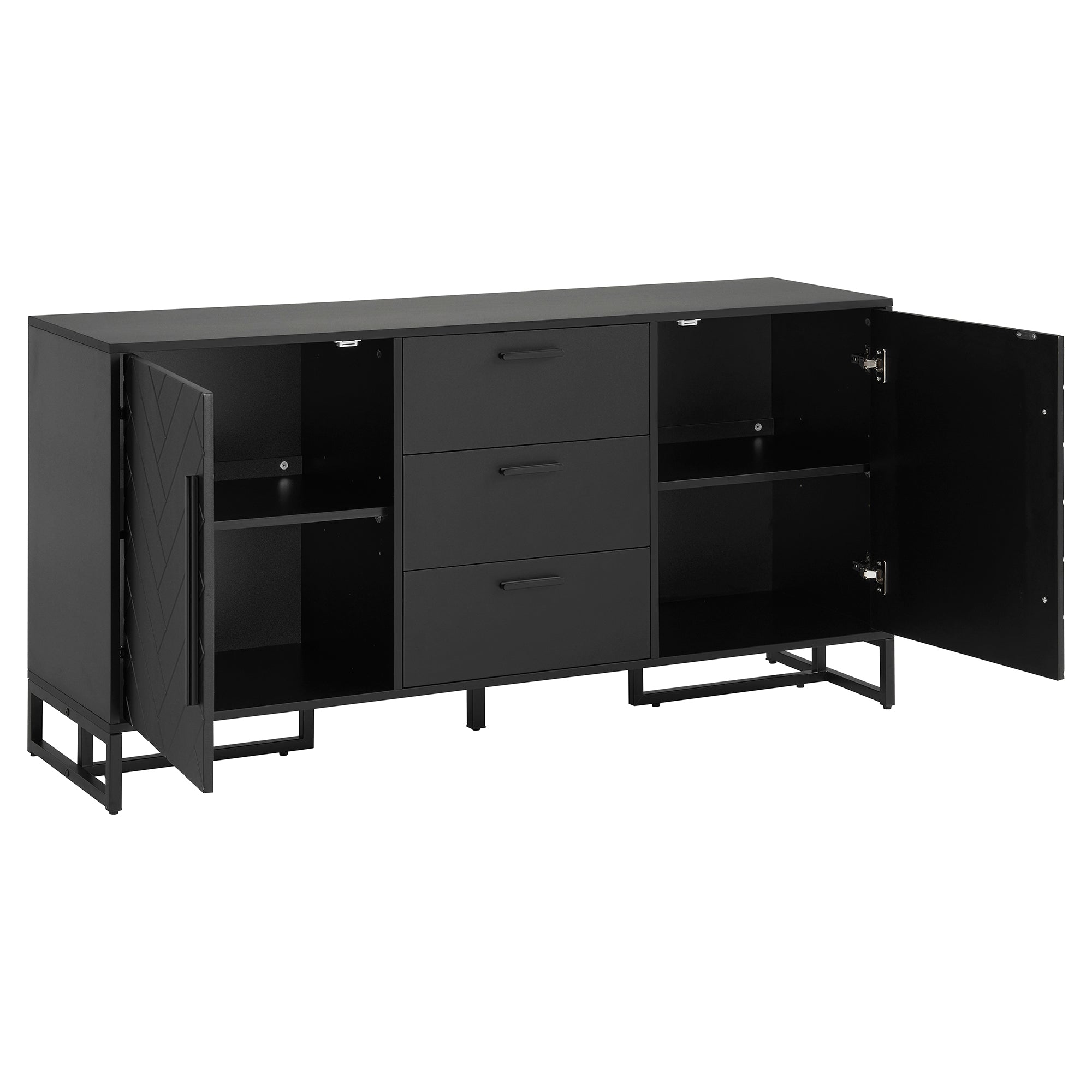 Logidon dressoir met visgraatmotief, 2 deuren en 3 lades