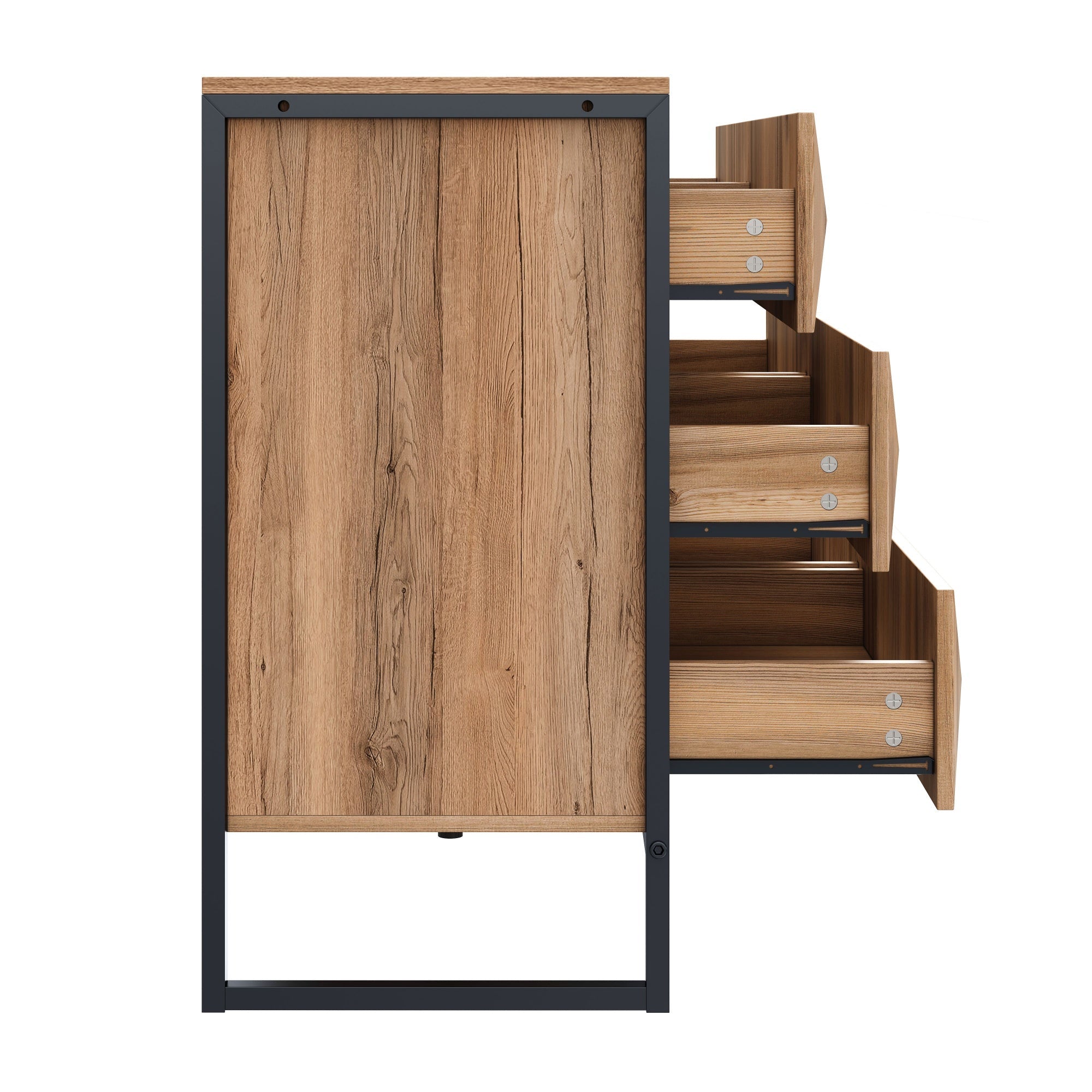 Logidon dressoir 120x40x80 zwart houtlook 6 lades