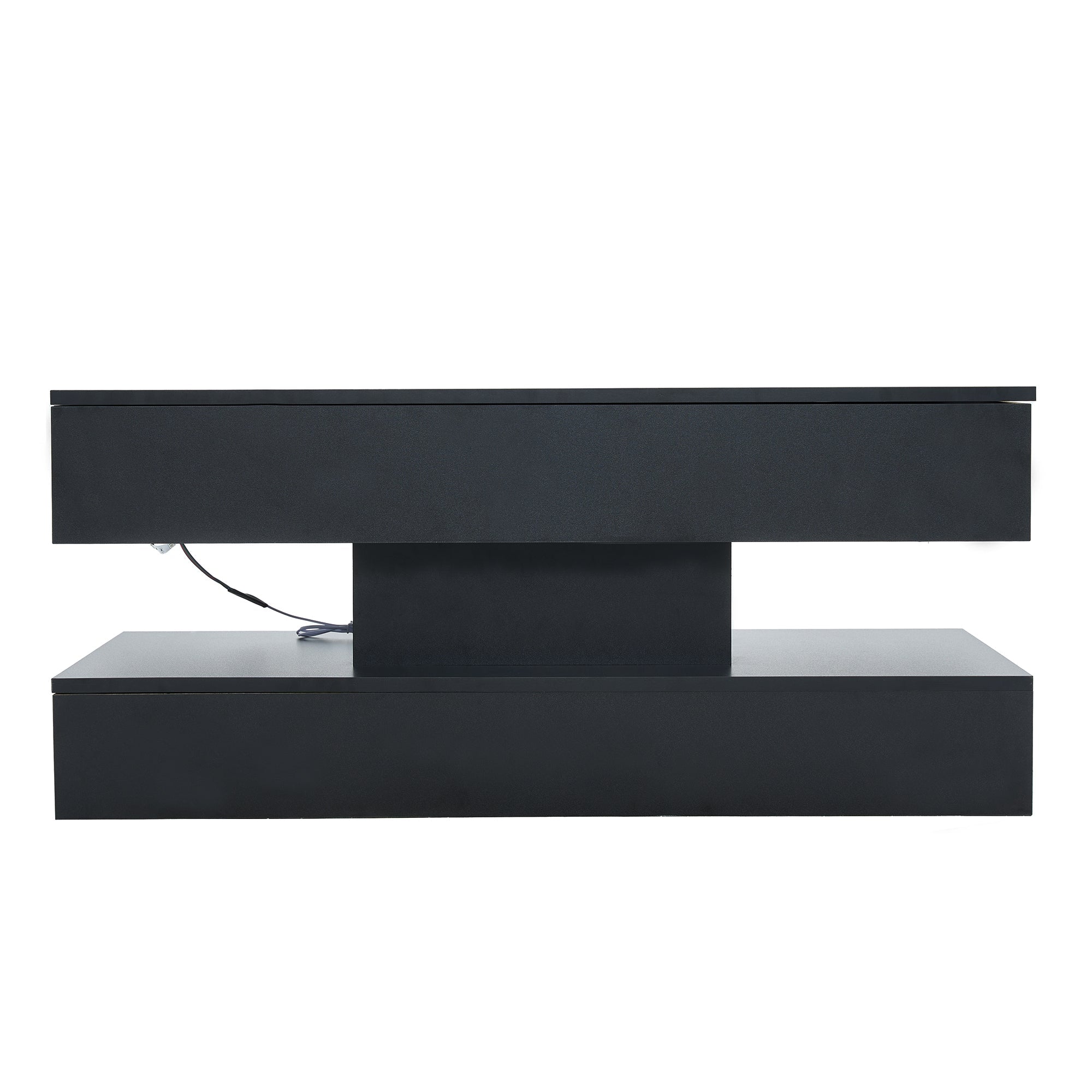 Logidon LED Salontafel met verborgen opbergruimte 100x50 cm Zwart