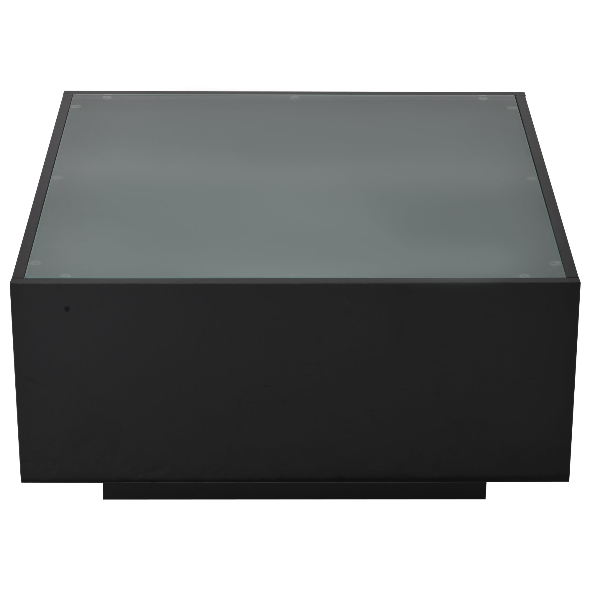 Logidon salontafel 70x70 cm glazen tafelblad LED zwart