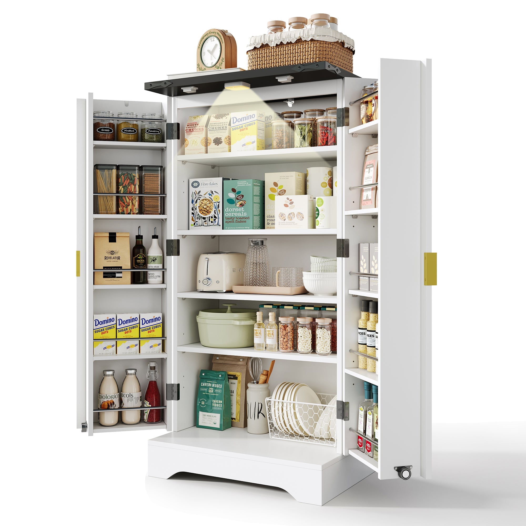 Logidon keukenkast wit met LED sensorlicht 120x60,5x40 cm