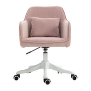 Logidon massagebureaustoel roze fluweel met trilfunctie