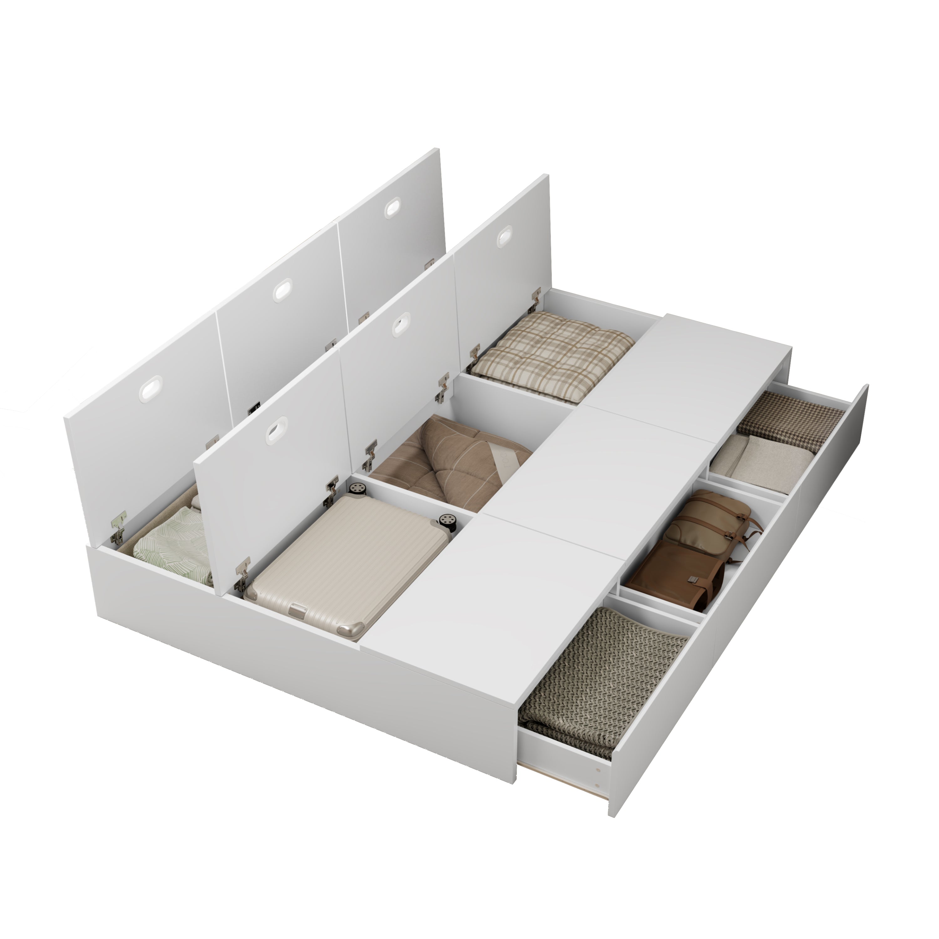 Logidon opbergbed 140x200 cm wit palletbed met opbergruimte