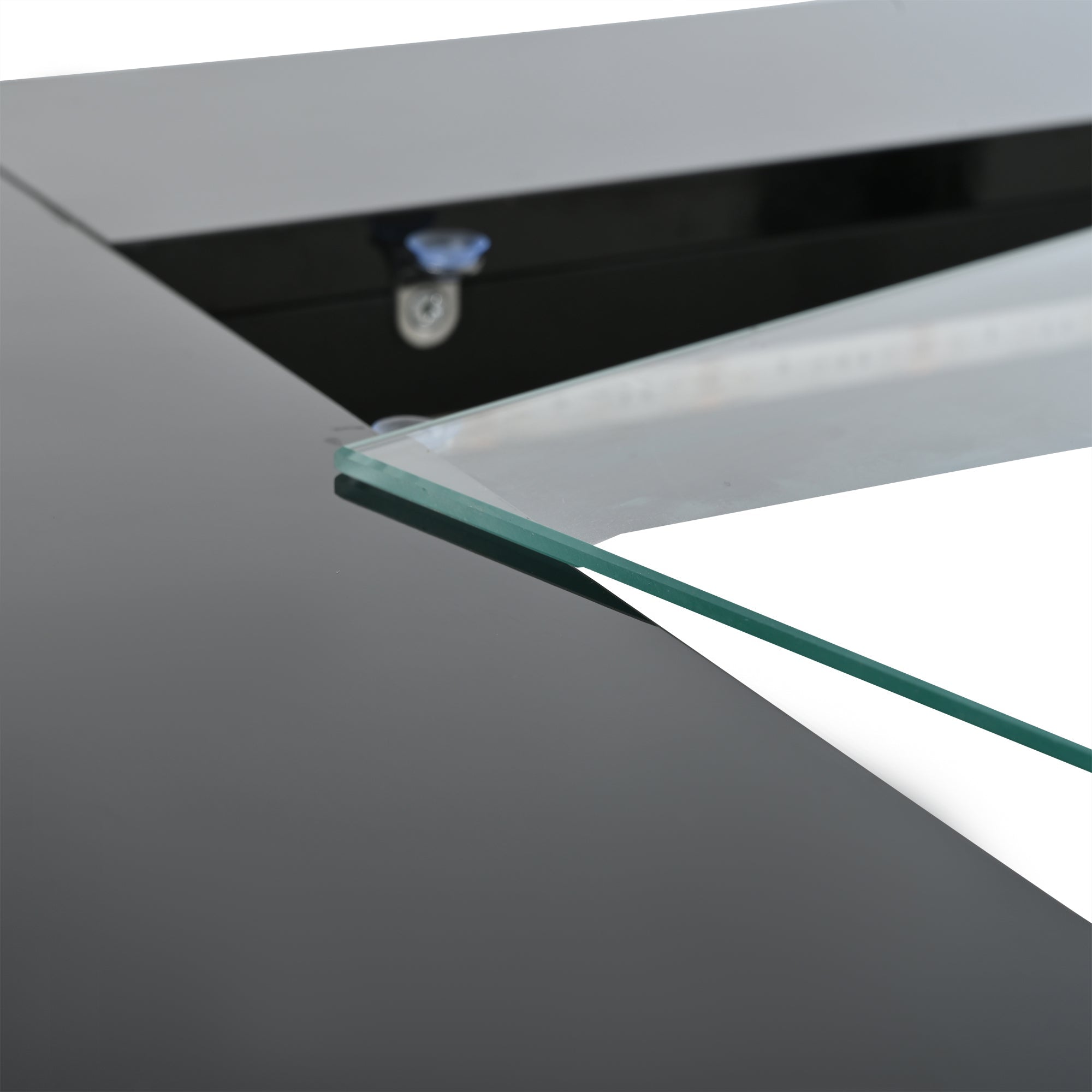 Logidon LED salontafel 70x70 cm vierkant zwart MDF glasblad
