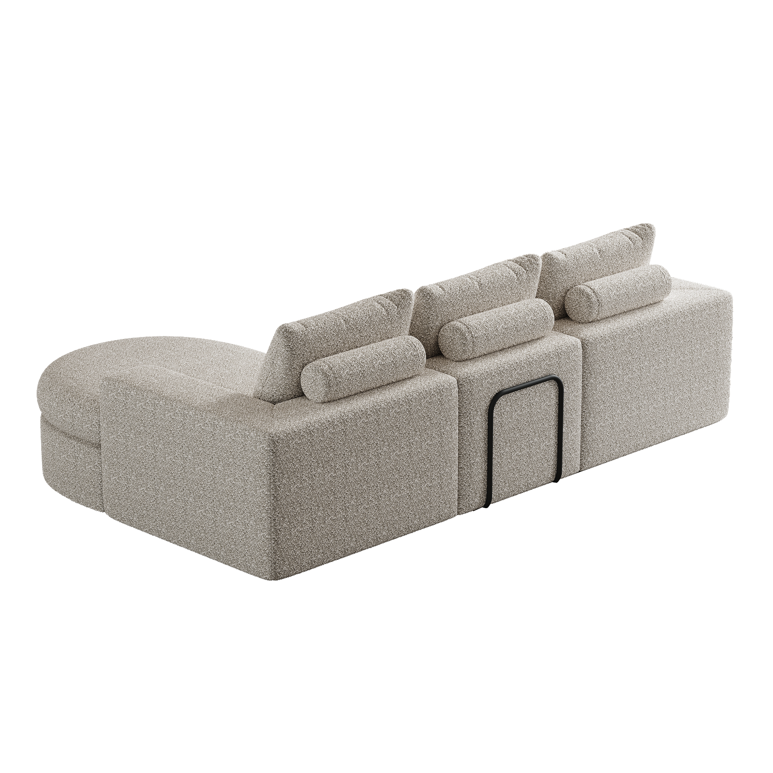 Logidon Modulair Chenille Sofa 3-zits Hoekbank Ligstoel Beige