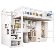 Logidon Kinderbed Loft Met Bureau Opbergruimte 90x200 Wit