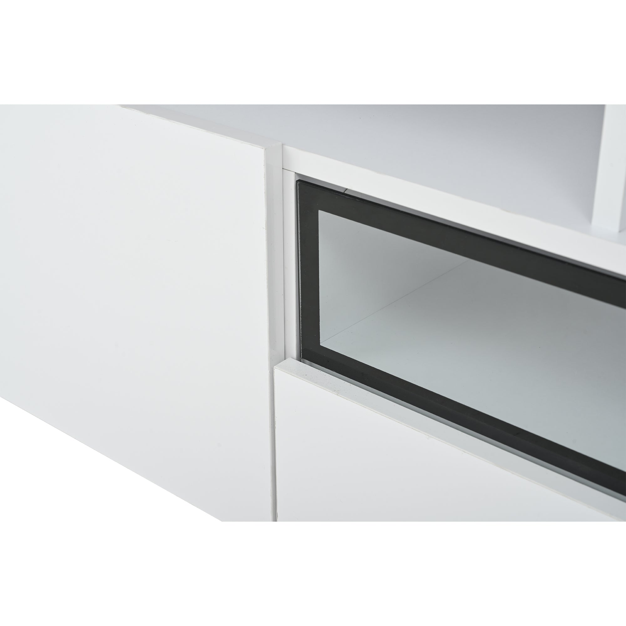 Logidon TV-meubel wit 180x38x45 cm met LED-verlichting 2 deuren 1 lade