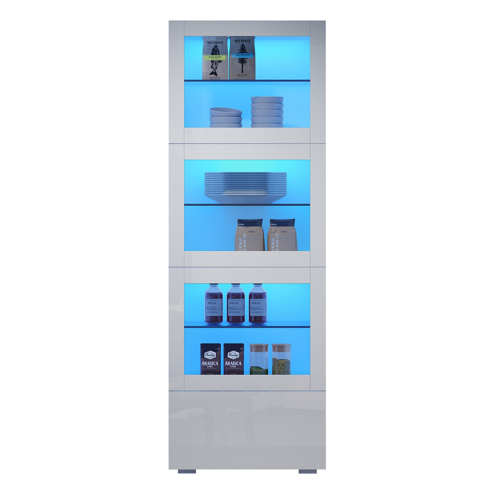 Logidon vitrine 60x40x173 cm wit hoogglans LED verlichting