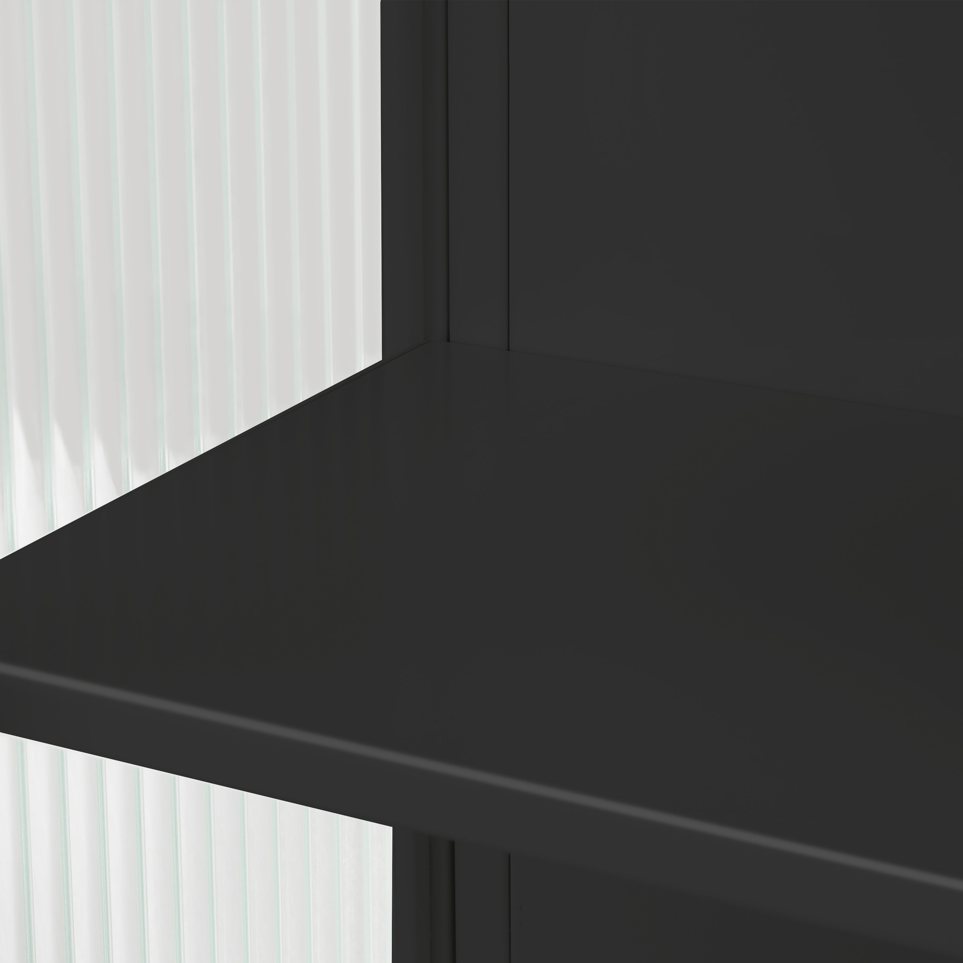 Logidon wandvitrinekast 60 cm glazen deuren tweedeurs met plank zwart