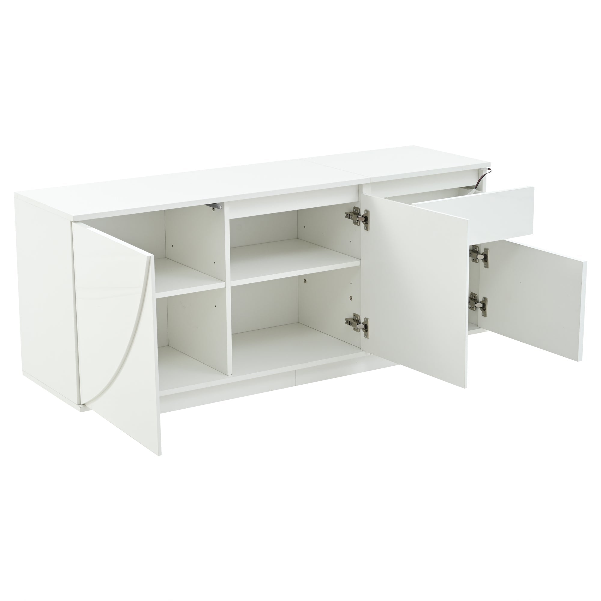 Logidon 140 x 40 x 60 cm hoogglans dressoir wit met LED