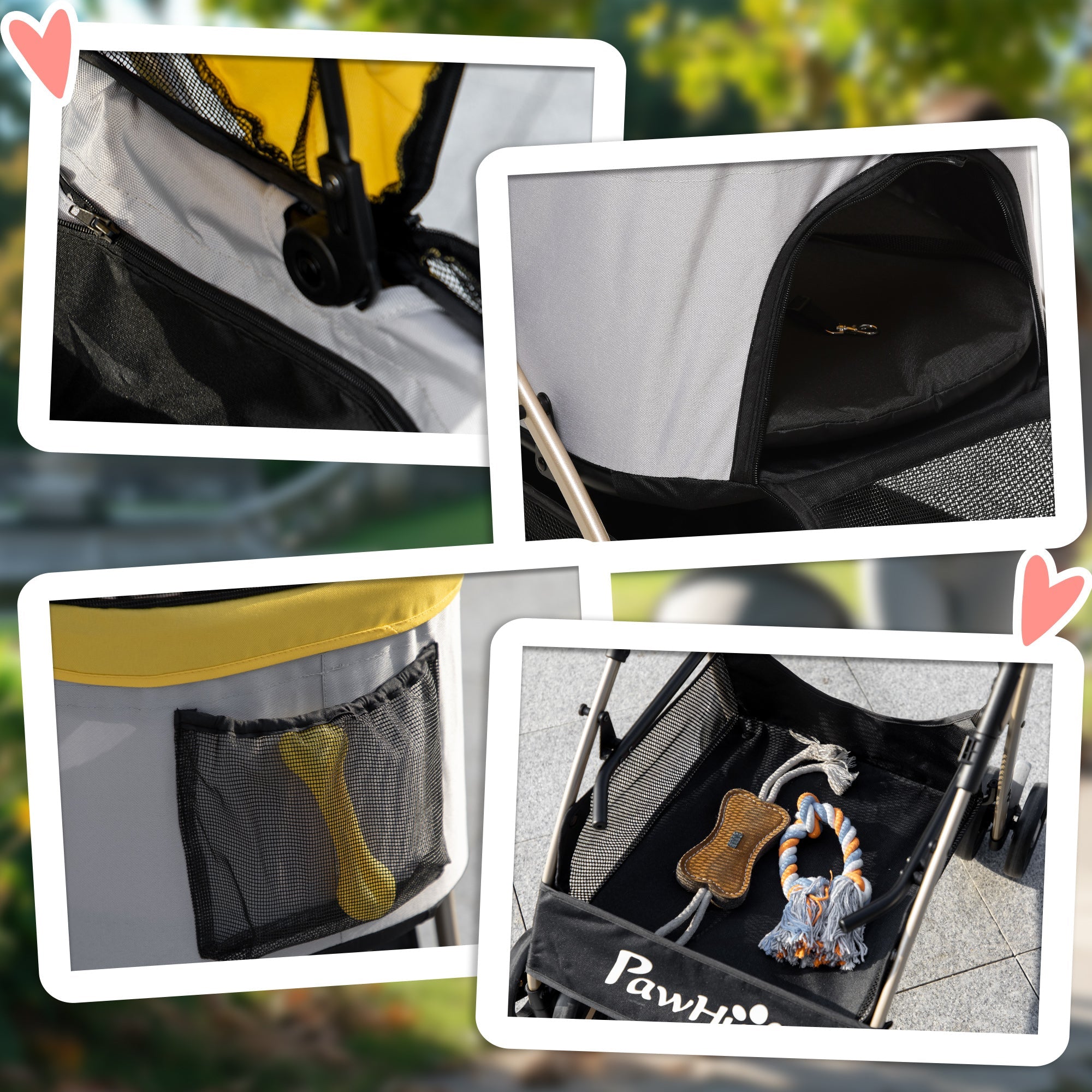 Logidon Hondenkar 2-in-1 Trolley Draagtas Geel Opvouwbaar