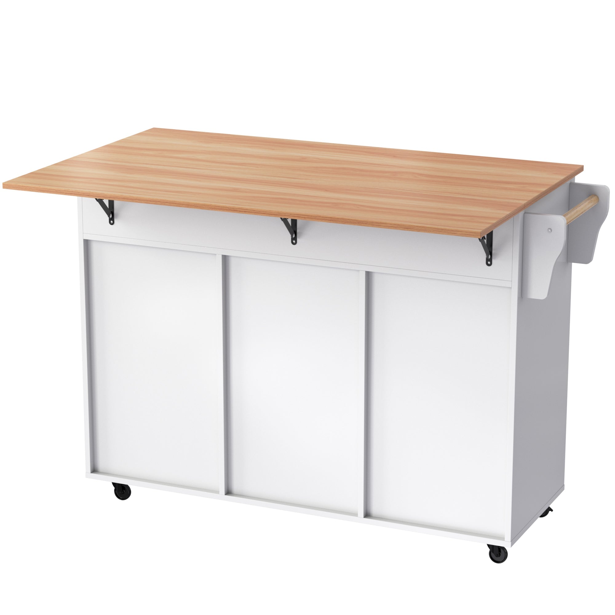 Logidon kitchen trolley solid wood worktop folding top white