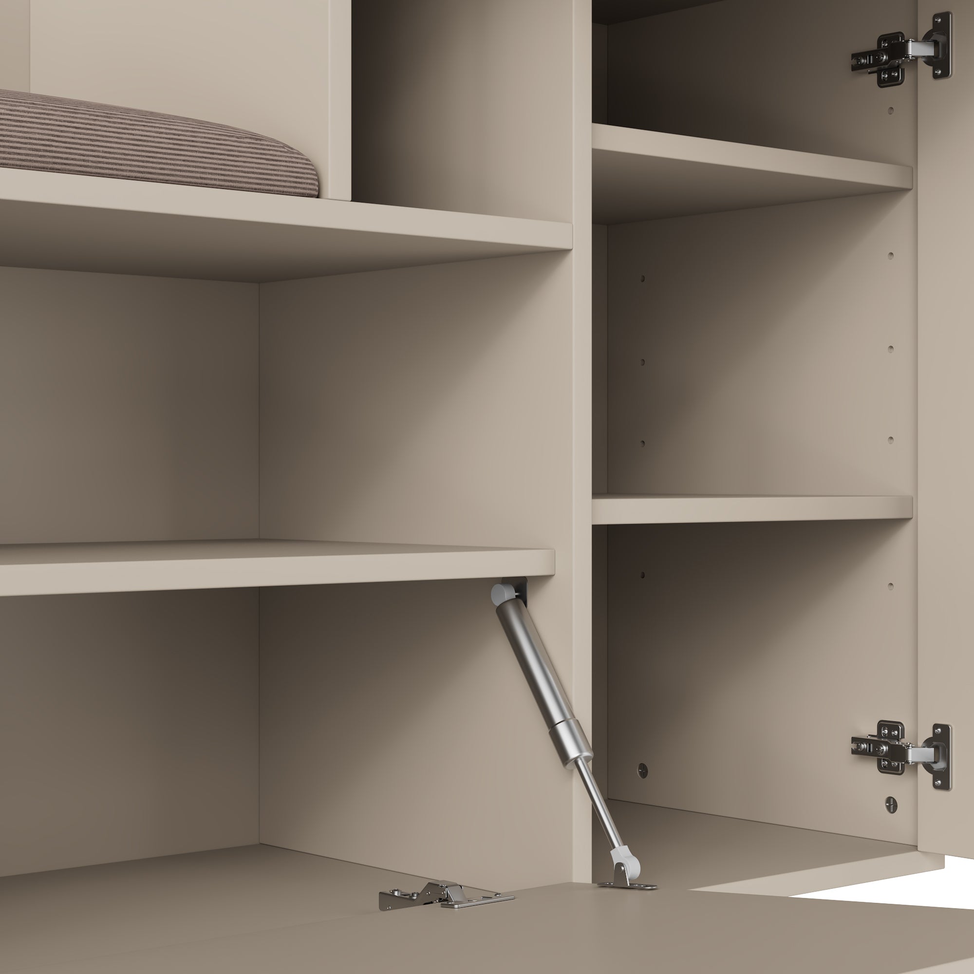 Logidon kledingkastset beige met spiegel en zitkussen 110x185x37 cm