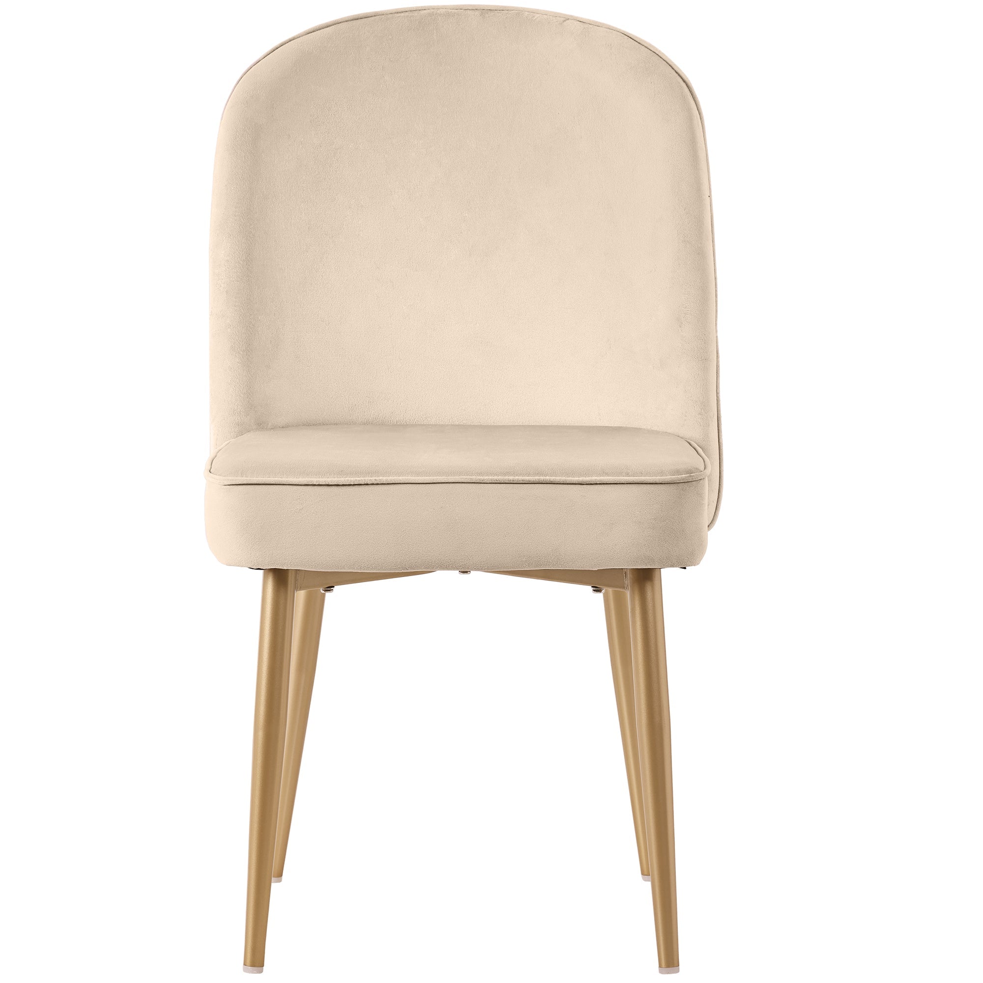 Logidon Eetkamerstoel Set van 6 Beige Fluweel Gouden Poten