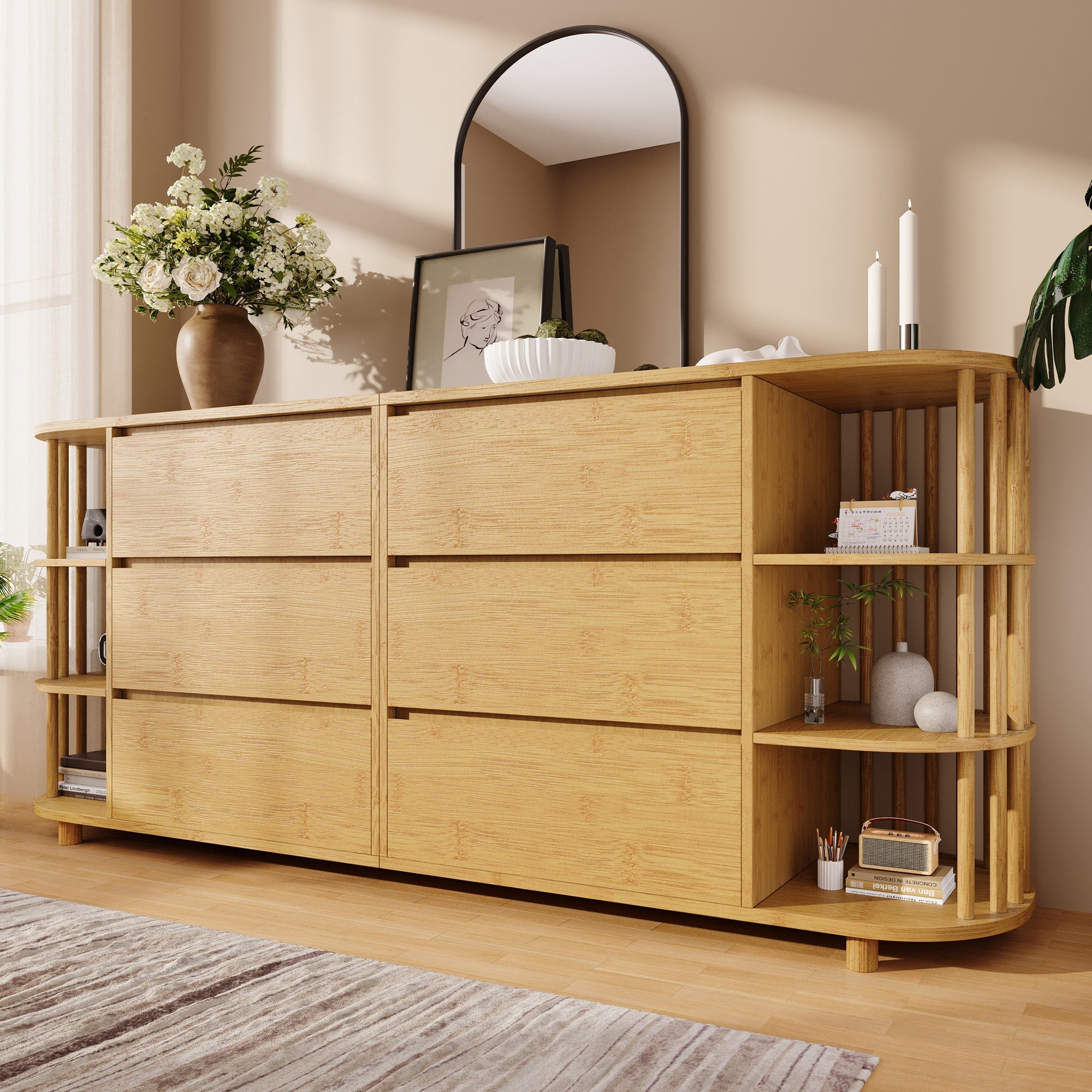 Logidon ladekast 160 cm eiken - Romeins design, 6 laden
