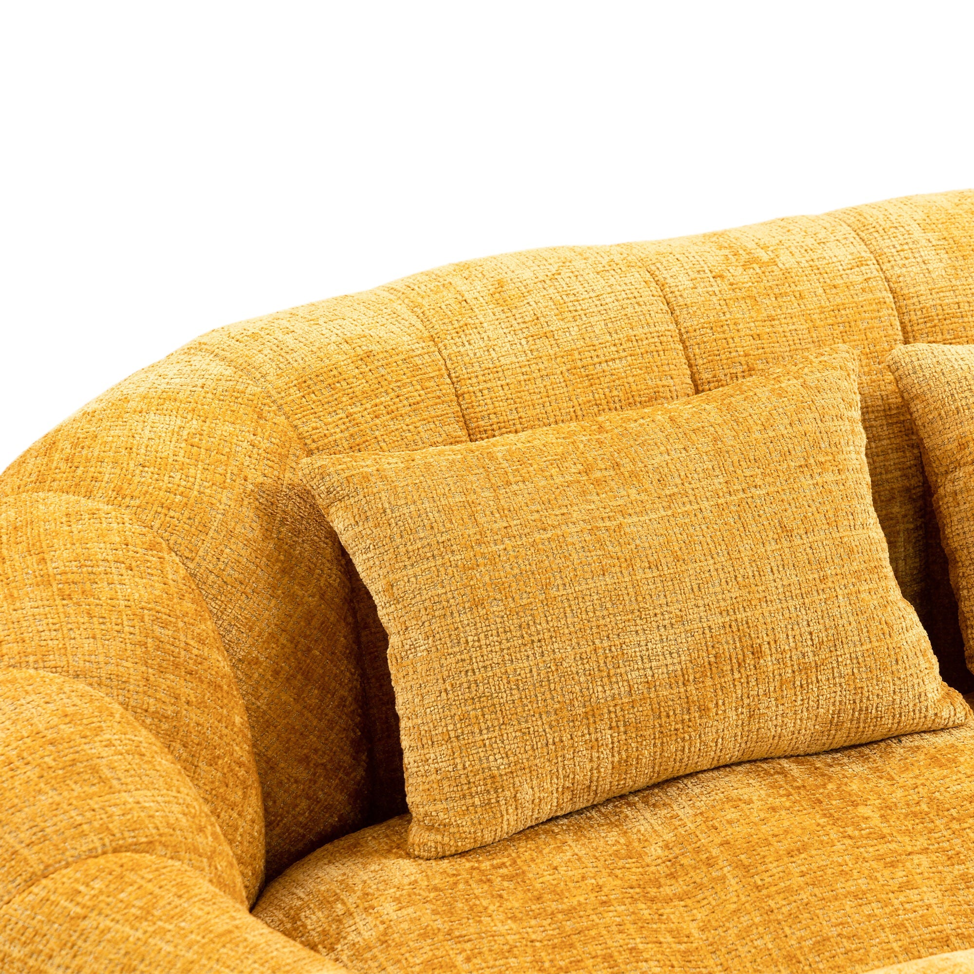 Logidon Zitzakbank Luxe Chenille Geel Ligstoel met hoge rugleuning