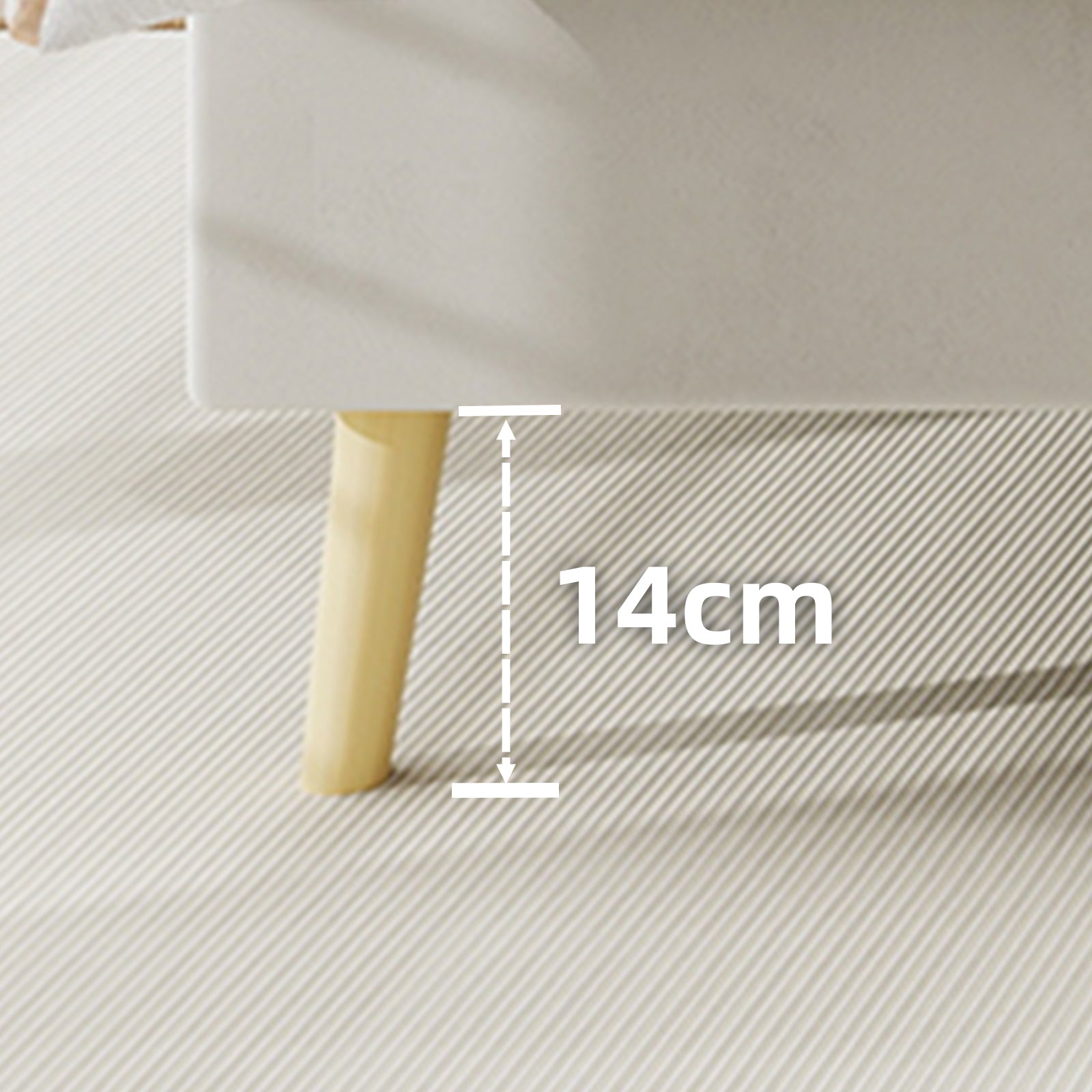 Logidon bed 160x200 platformbed met hoofdeinde van beige stof