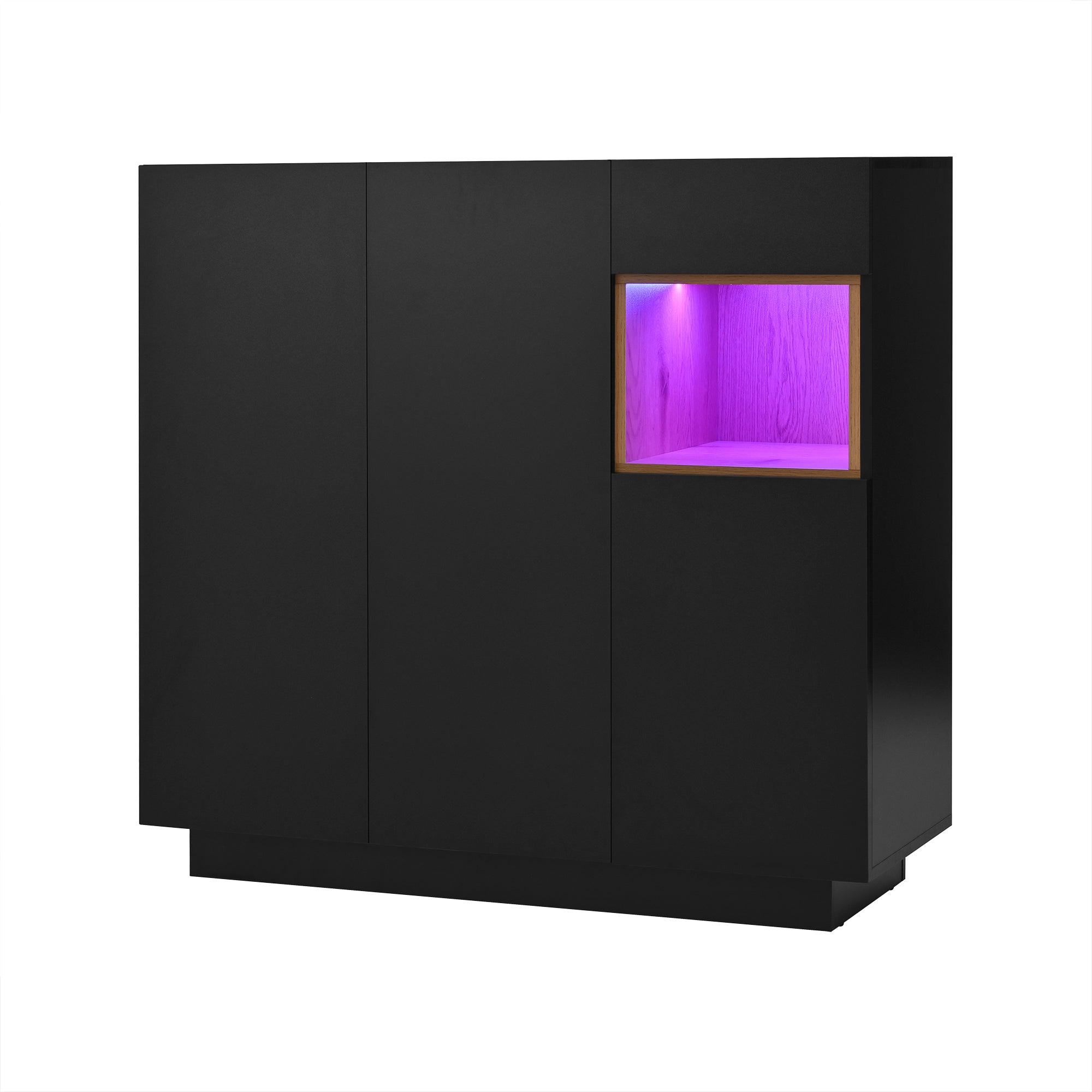 Logidon schoenenkast met LED verlichting zwart hout 14-18 paar