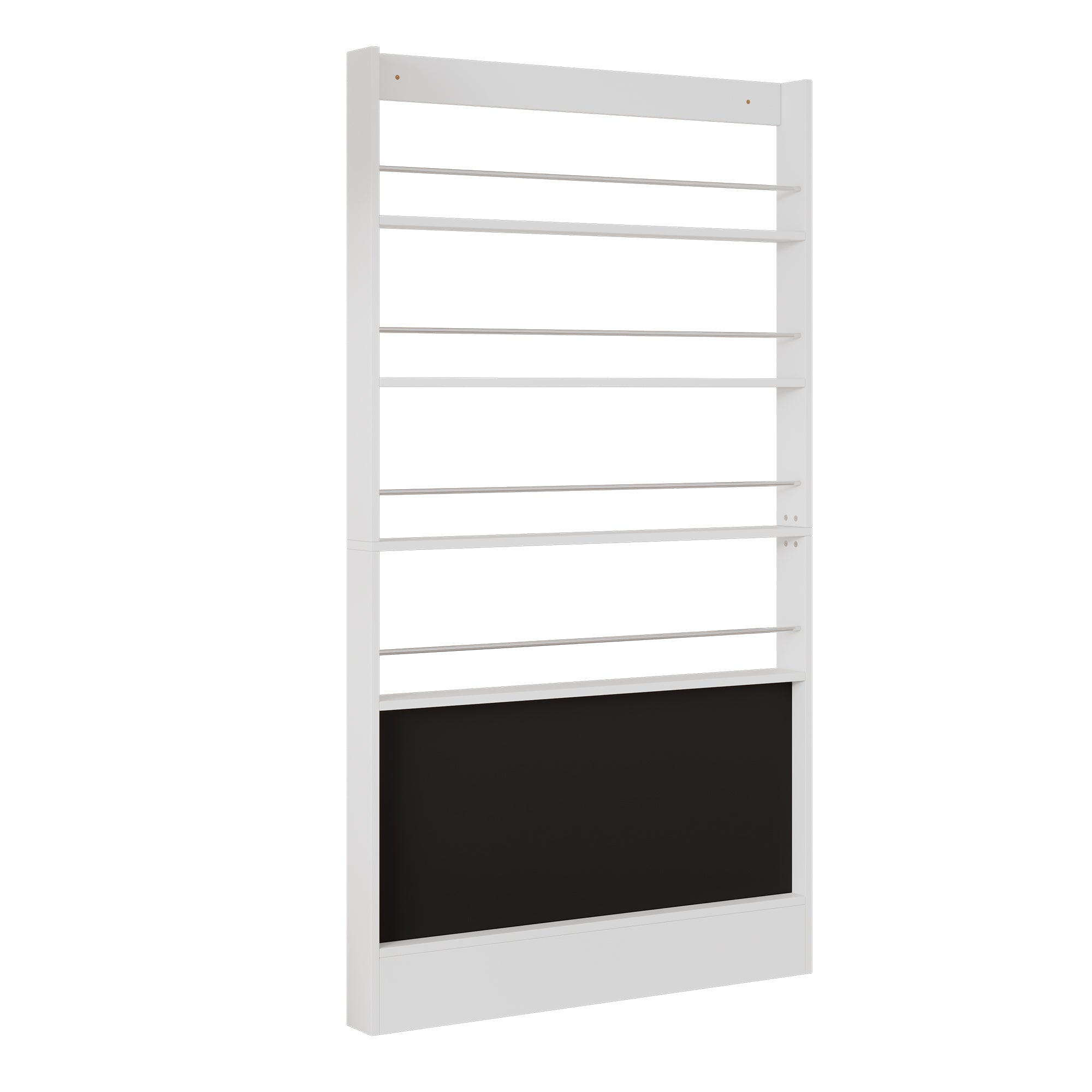Logidon prentenboekenplank wit anti-tip zwart bord 100 x 10 x 180 cm