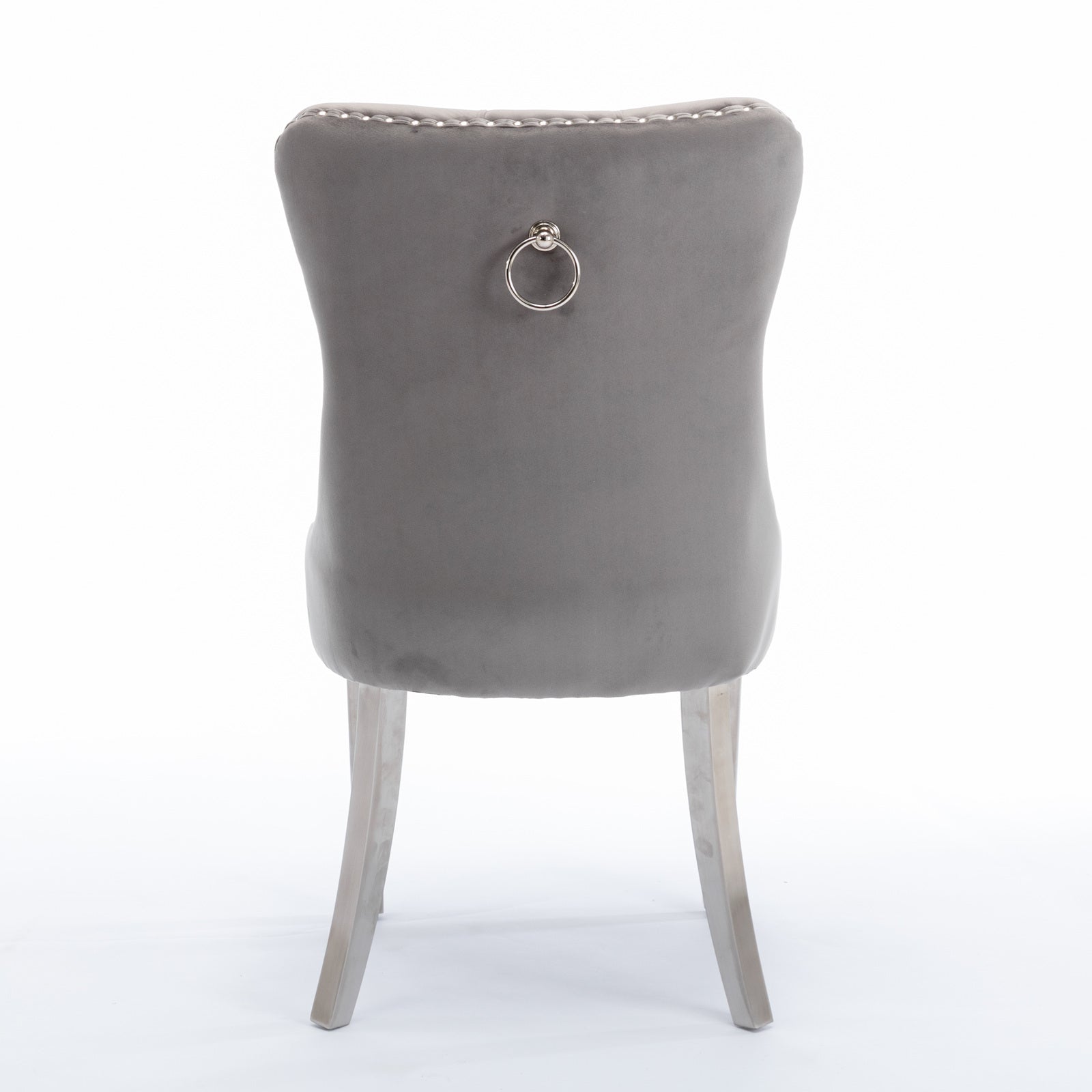 Logidon Nikki Collection Dining Table Chair Set of 2 Gray Luxury Velvet Cover