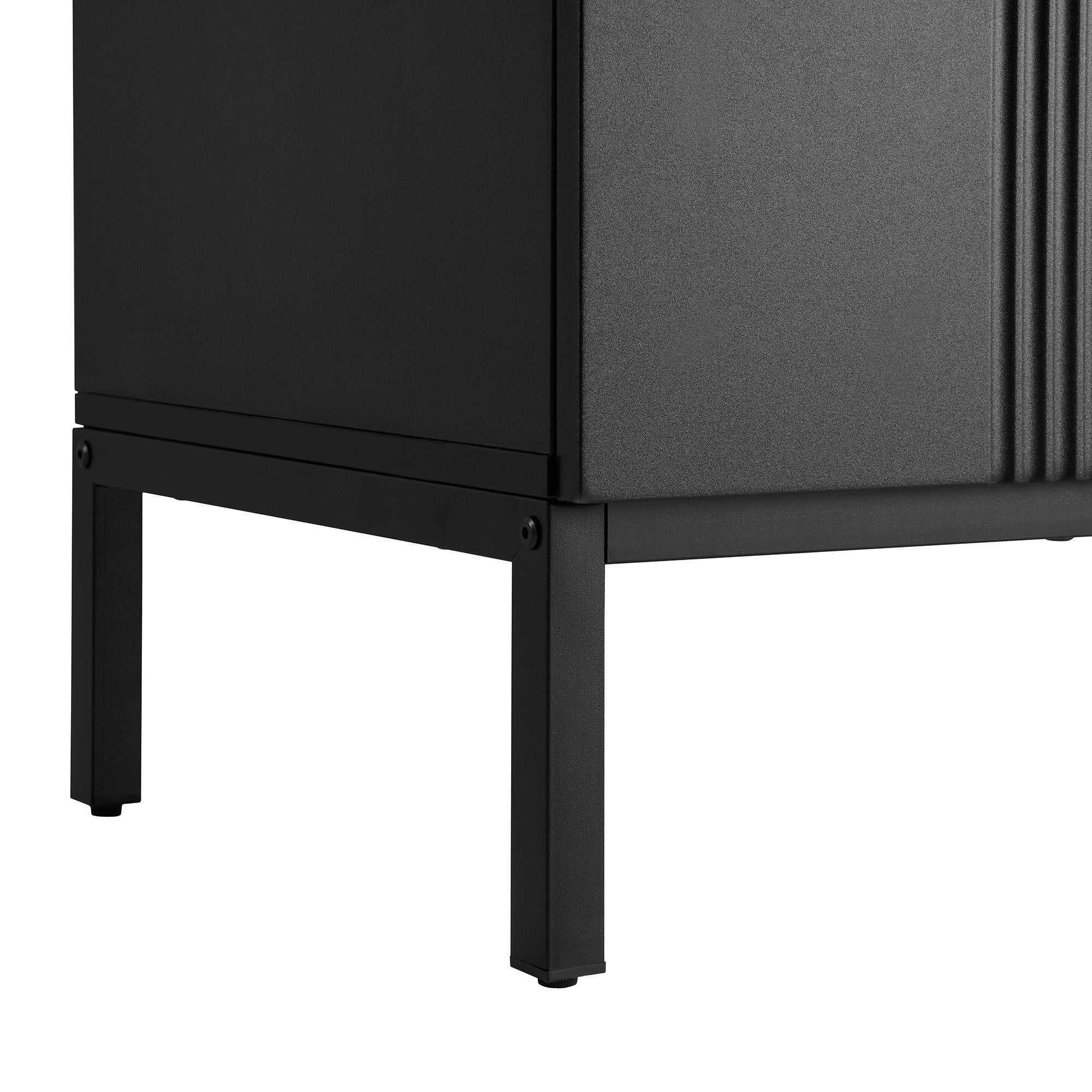 Logidon Modern Dressoir 4-deurs Greeploos Zwart 145x41x80 cm