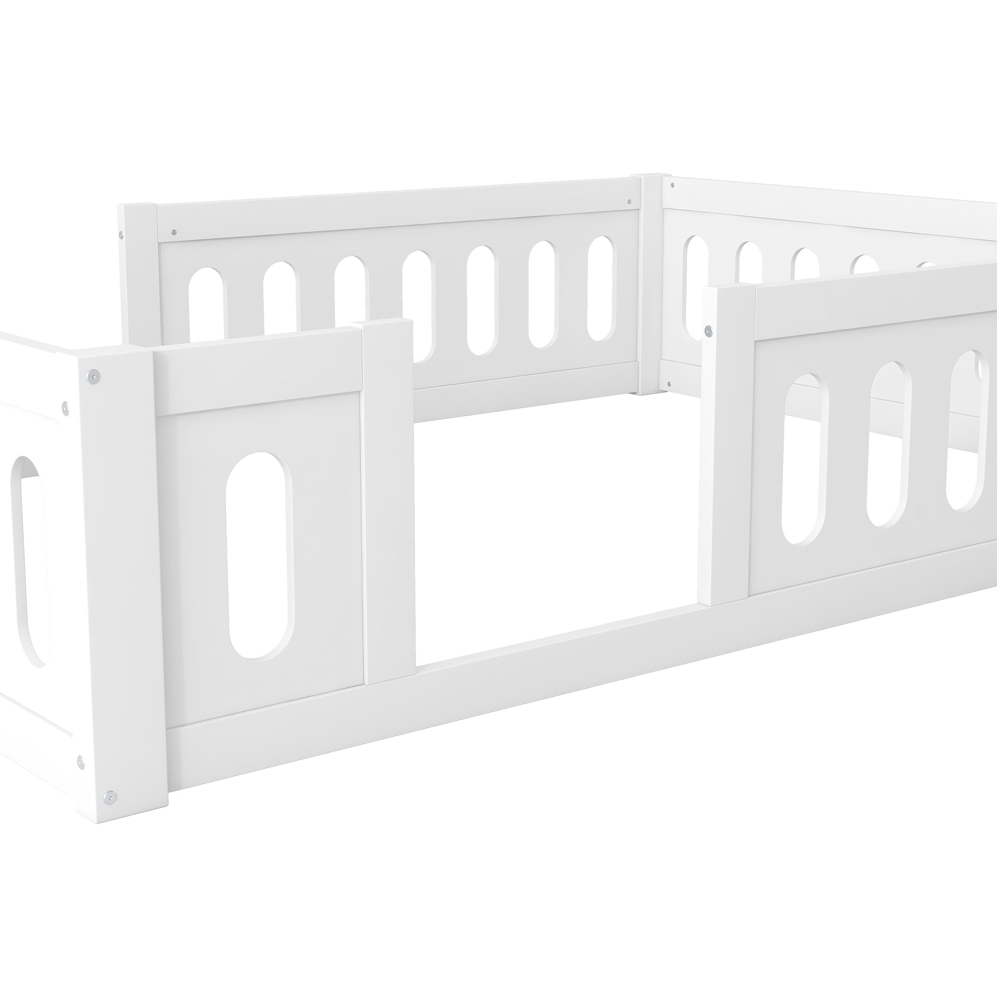 Logidon houten platformbed 140x200 met railing wit