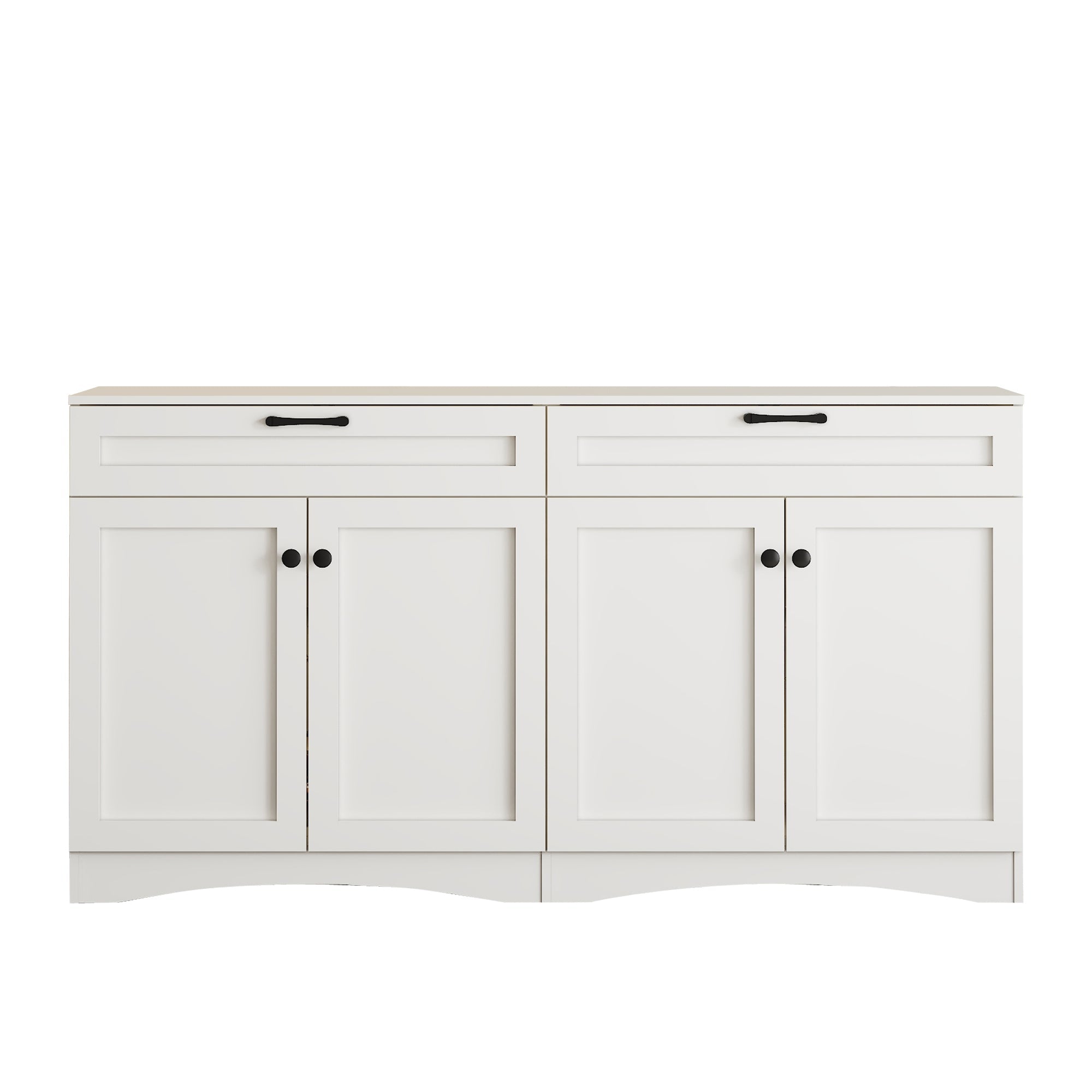 Logidon Dressoir 160 x 40 x 85 cm – Wit dressoir met 2 lades