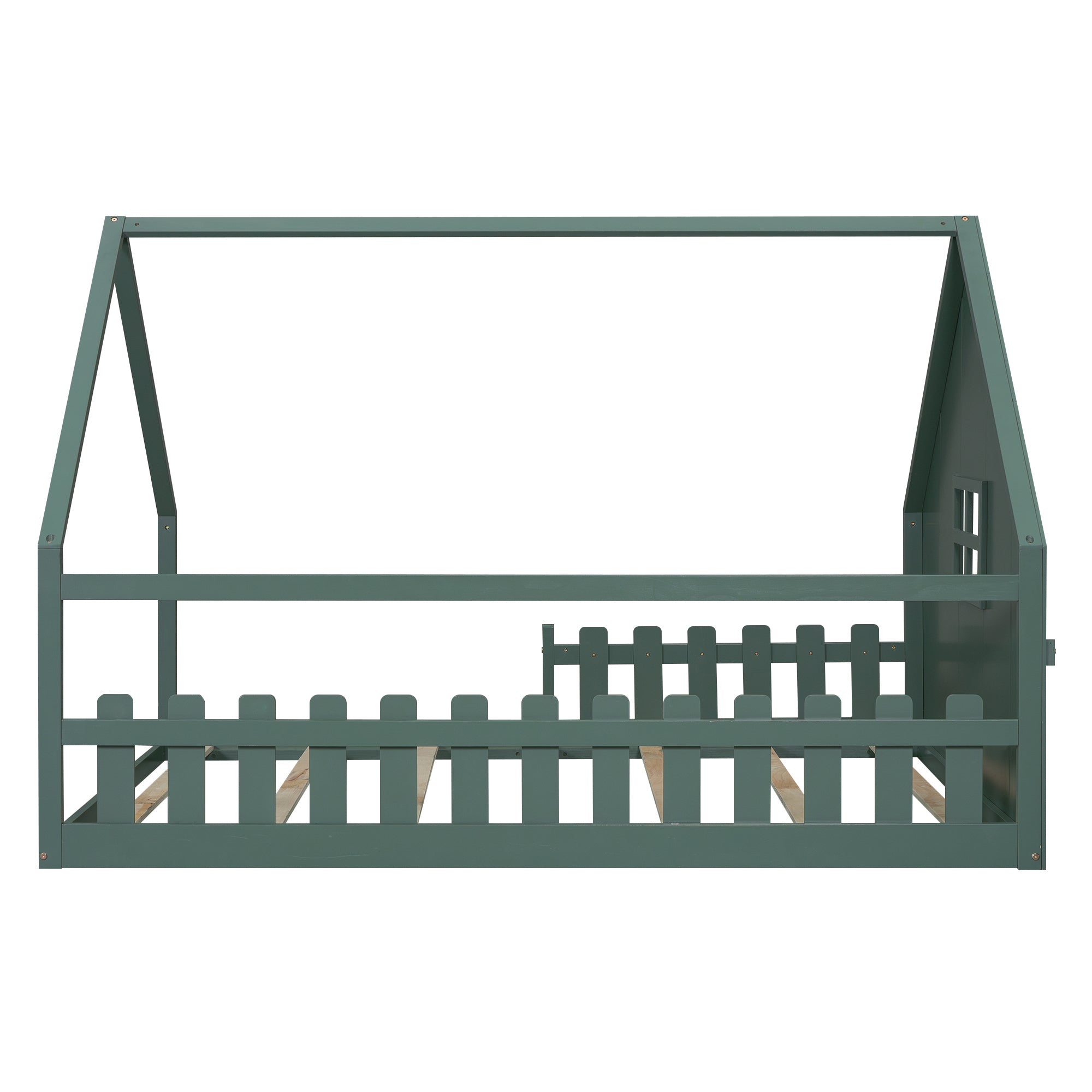 Logidon vlakbed groen 140x200 cm met huisrail en railing