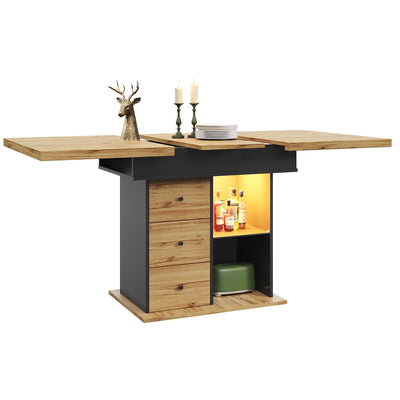 Logidon eettafel telescopisch uitschuifbaar 110-140×80 cm met LED verlichting