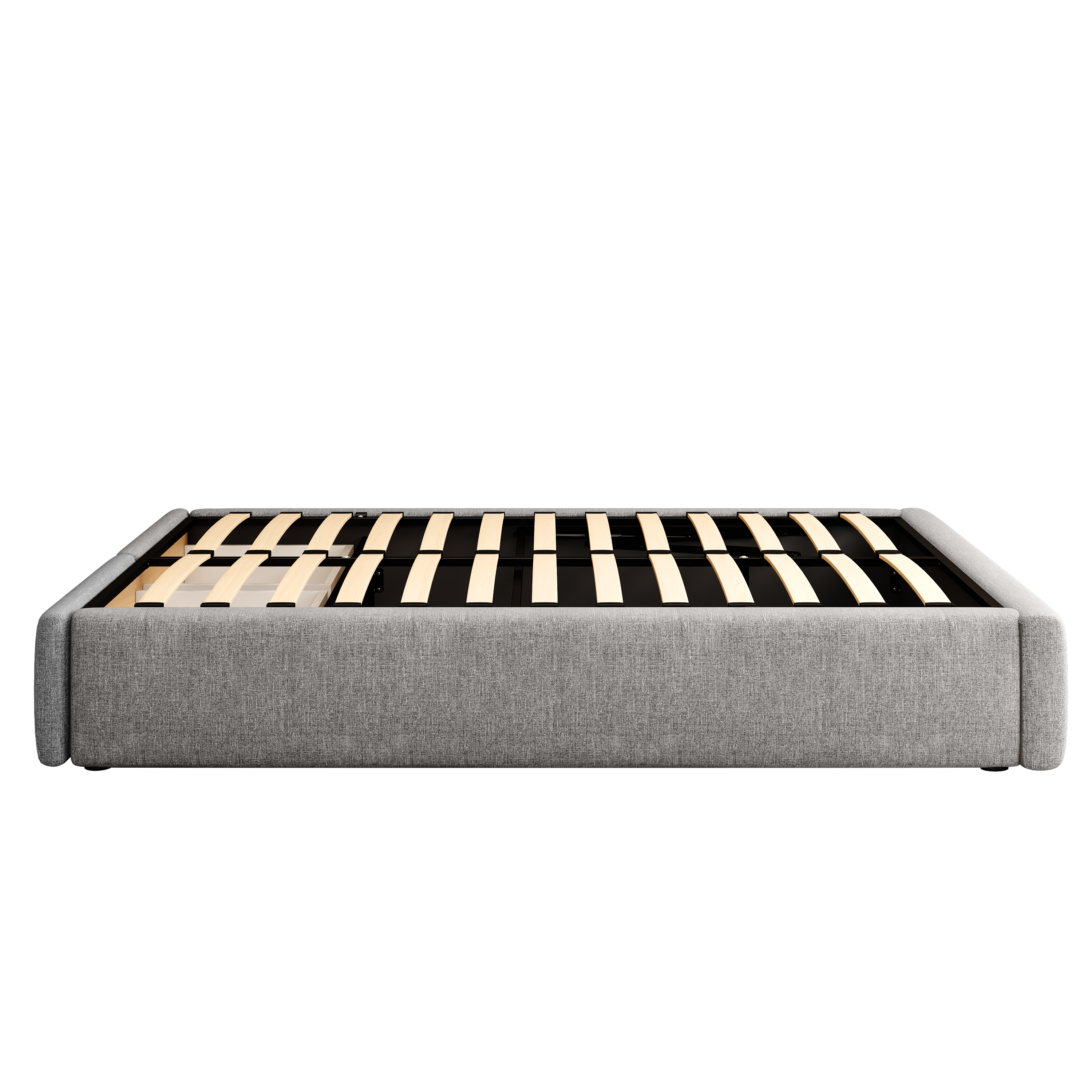 Logidon gestoffeerd bed 140x200 grijs hydraulische opbergruimte 2 lades