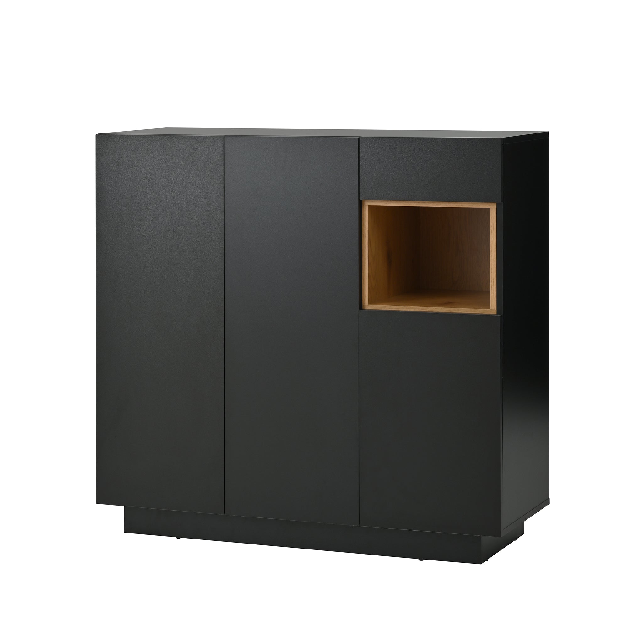 Logidon schoenenkast met LED verlichting zwart hout 14-18 paar