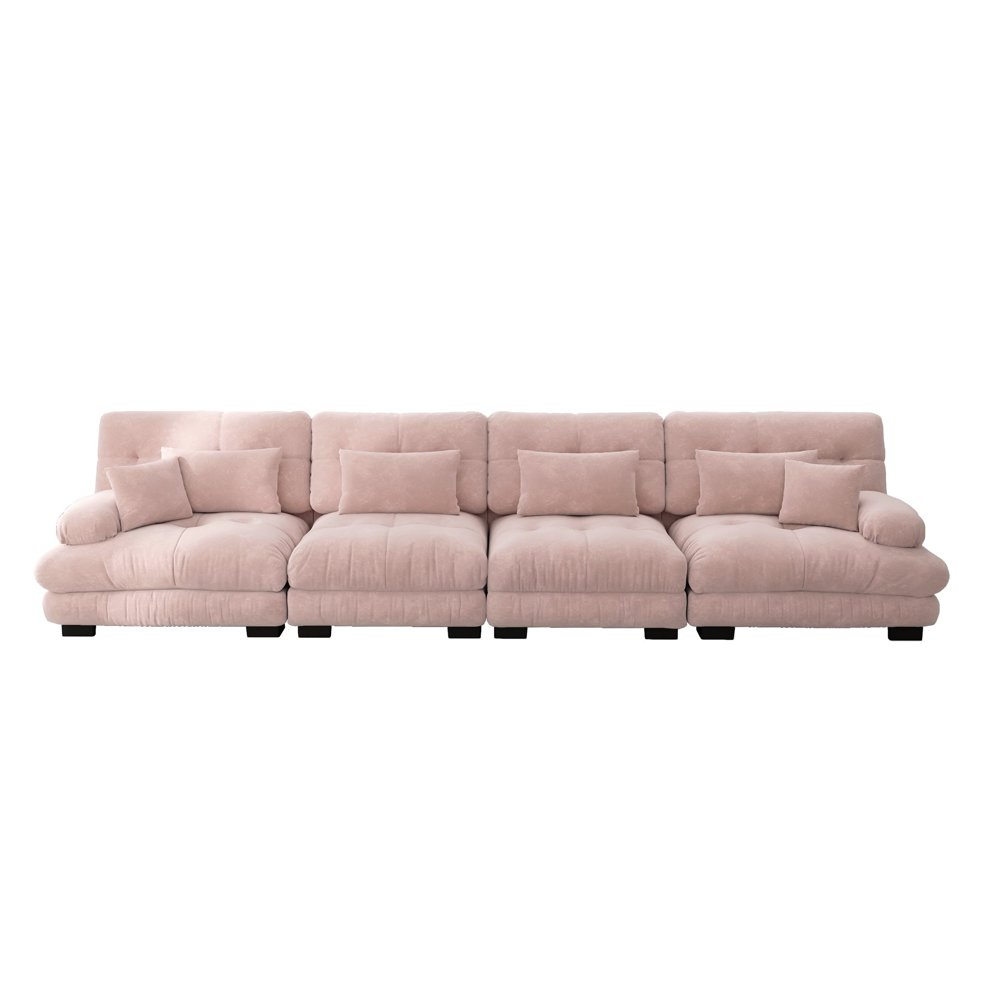 Logidon 4-zits modulaire hoekbank slaapbank roze chenille